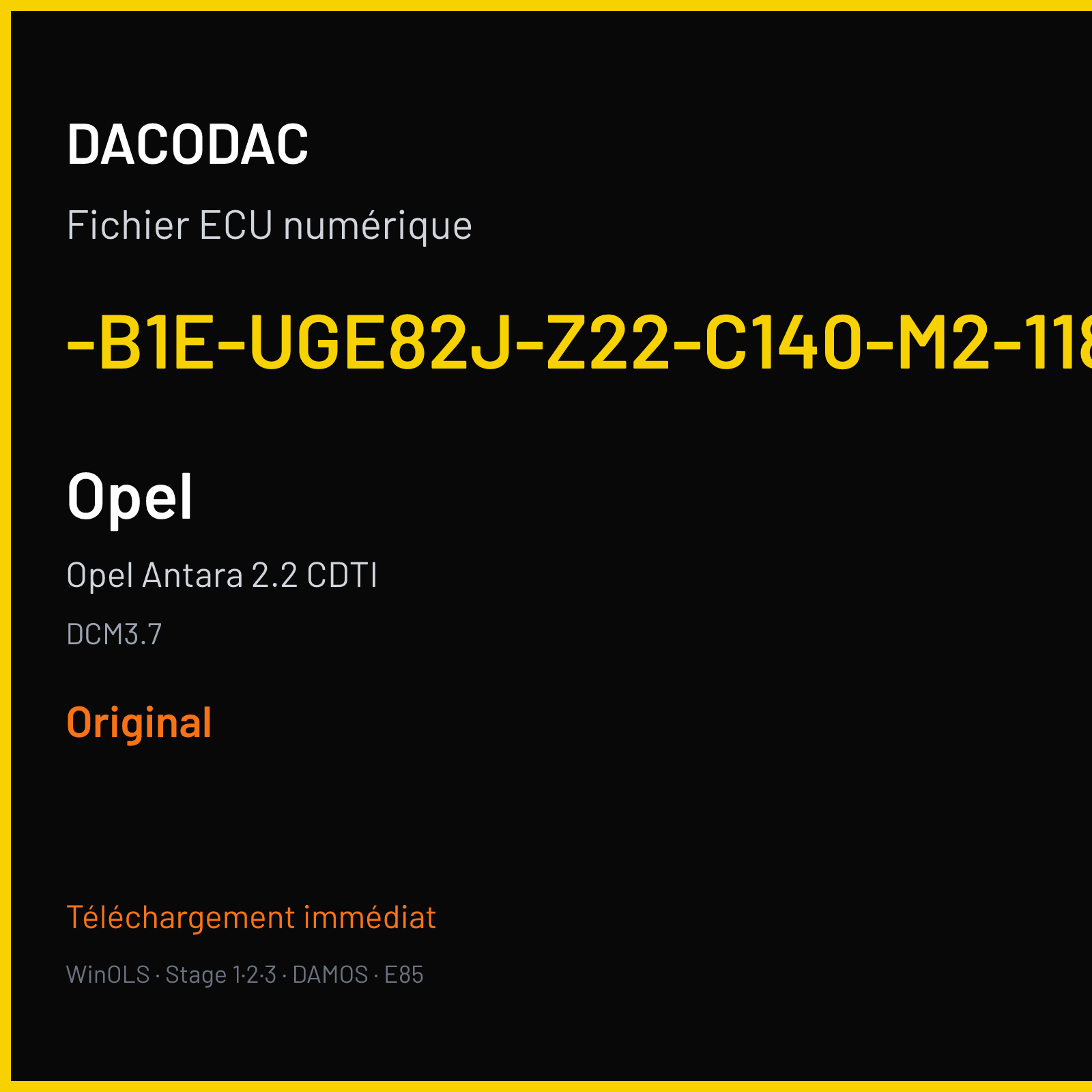 Opel Antara 2.2 CDTI — DCM3.7 — -B1E-UGE82J-Z22-C140-M2-118-N-DE-P-A-120418 — Original