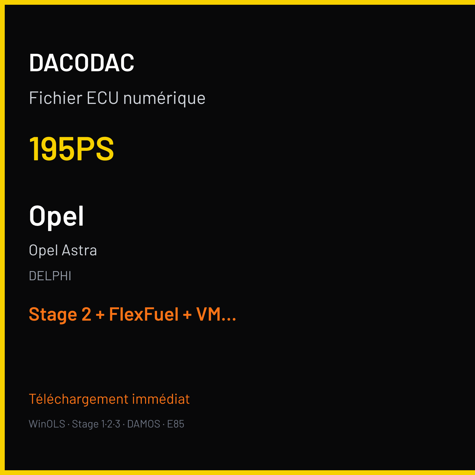 Opel Astra (2015) — DELPHI — 195PS — Stage 2 + FlexFuel + VMAX off