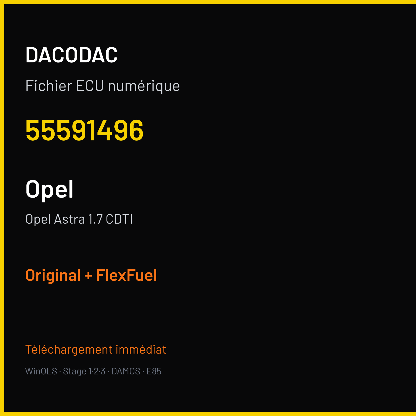 Opel Astra 1.7 CDTI (2013) — 55591496 — Original + FlexFuel