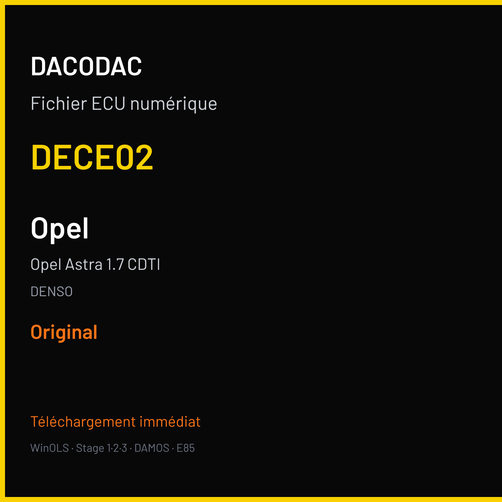 Opel Astra 1.7 CDTI (2012) — DENSO — DECE02 — Original