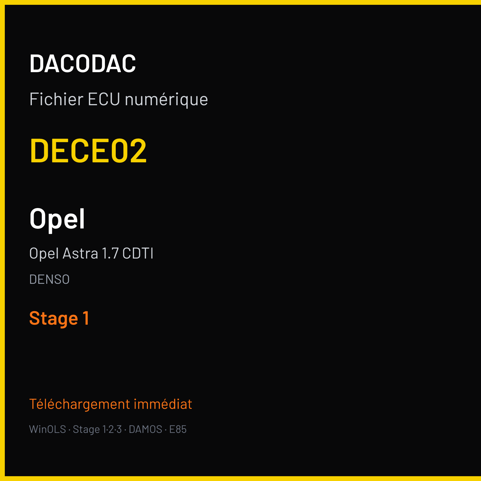 Opel Astra 1.7 CDTI (2012) — DENSO — DECE02 — Stage 1