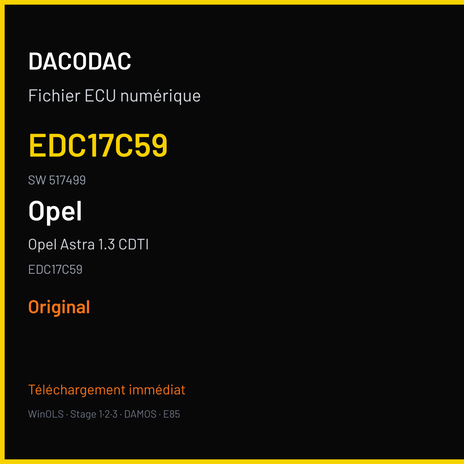 Opel Astra 1.3 CDTI (2012) — EDC17C59 — EDC17C59 · 517499 — Original