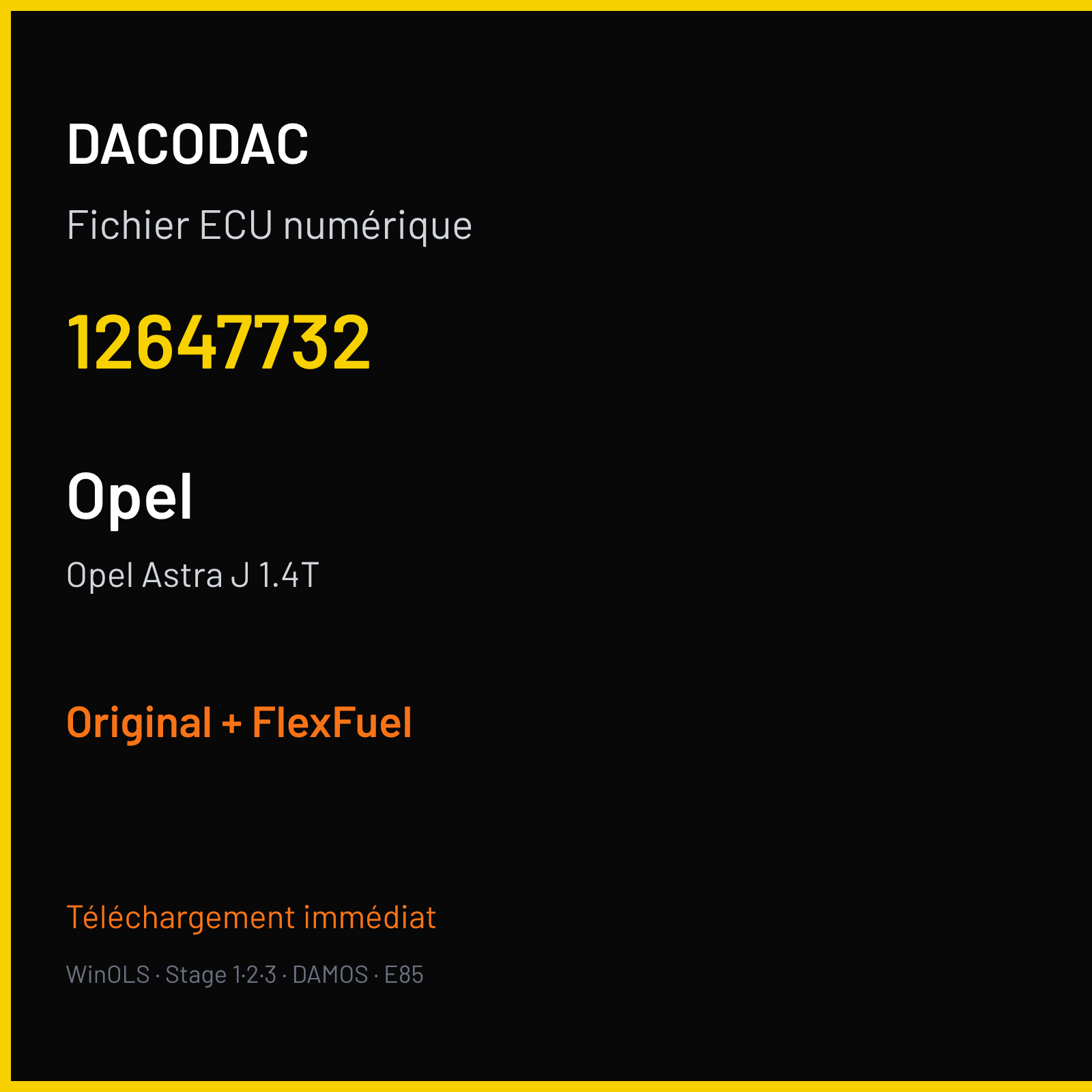 Opel Astra J 1.4T (2012) — 12647732 — Original + FlexFuel