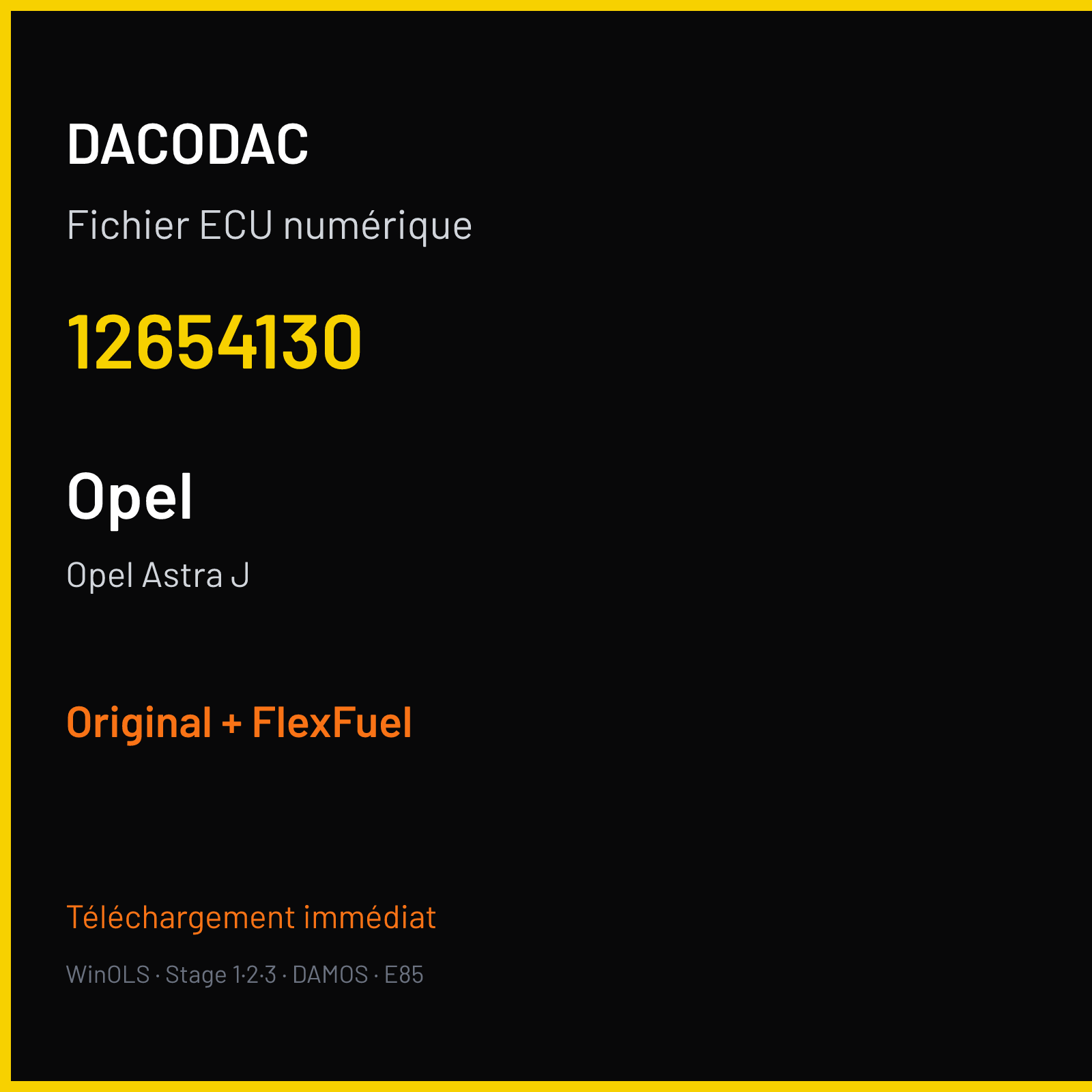 Opel Astra J (2012) — 12654130 — Original + FlexFuel