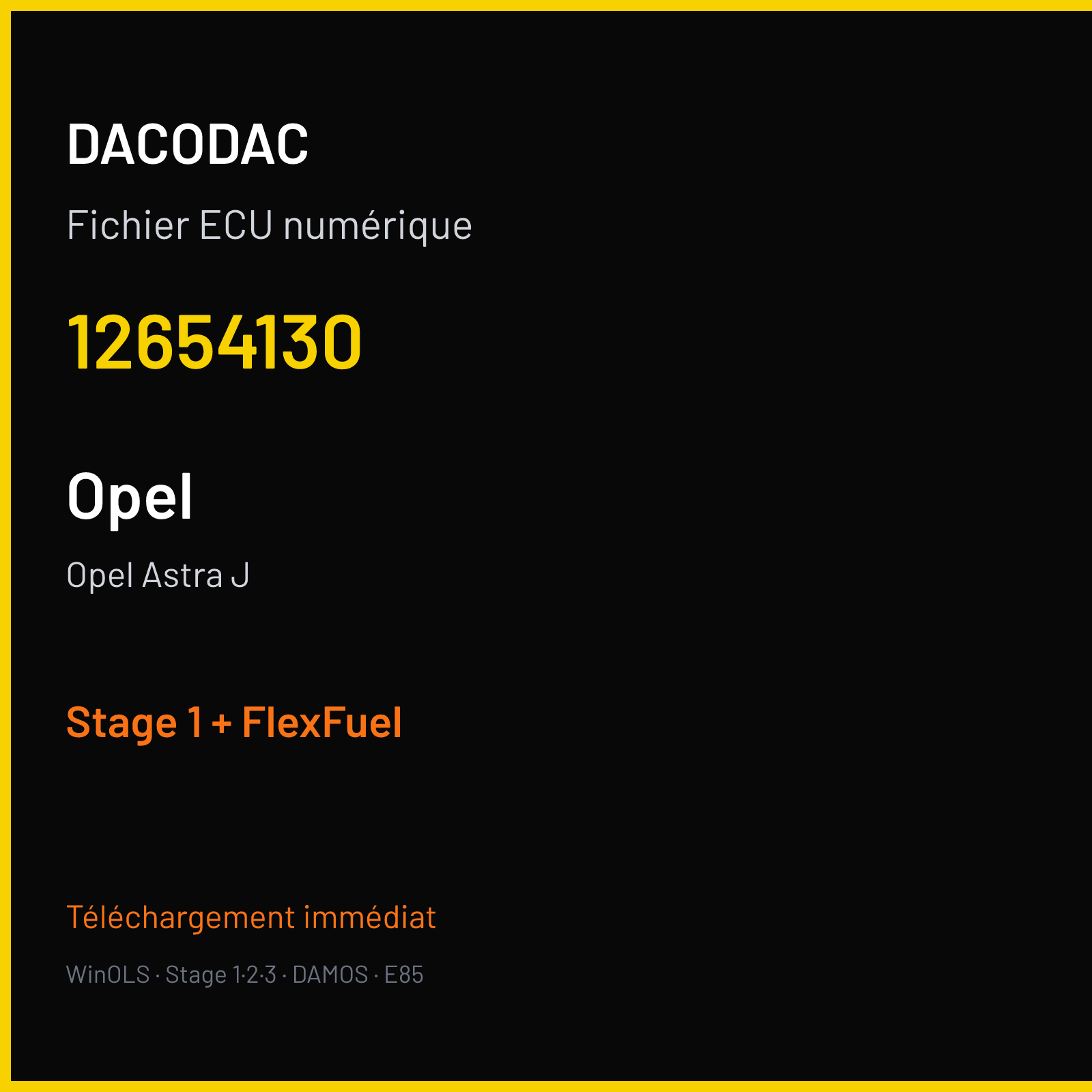 Opel Astra J (2012) — 12654130 — Stage 1 + FlexFuel