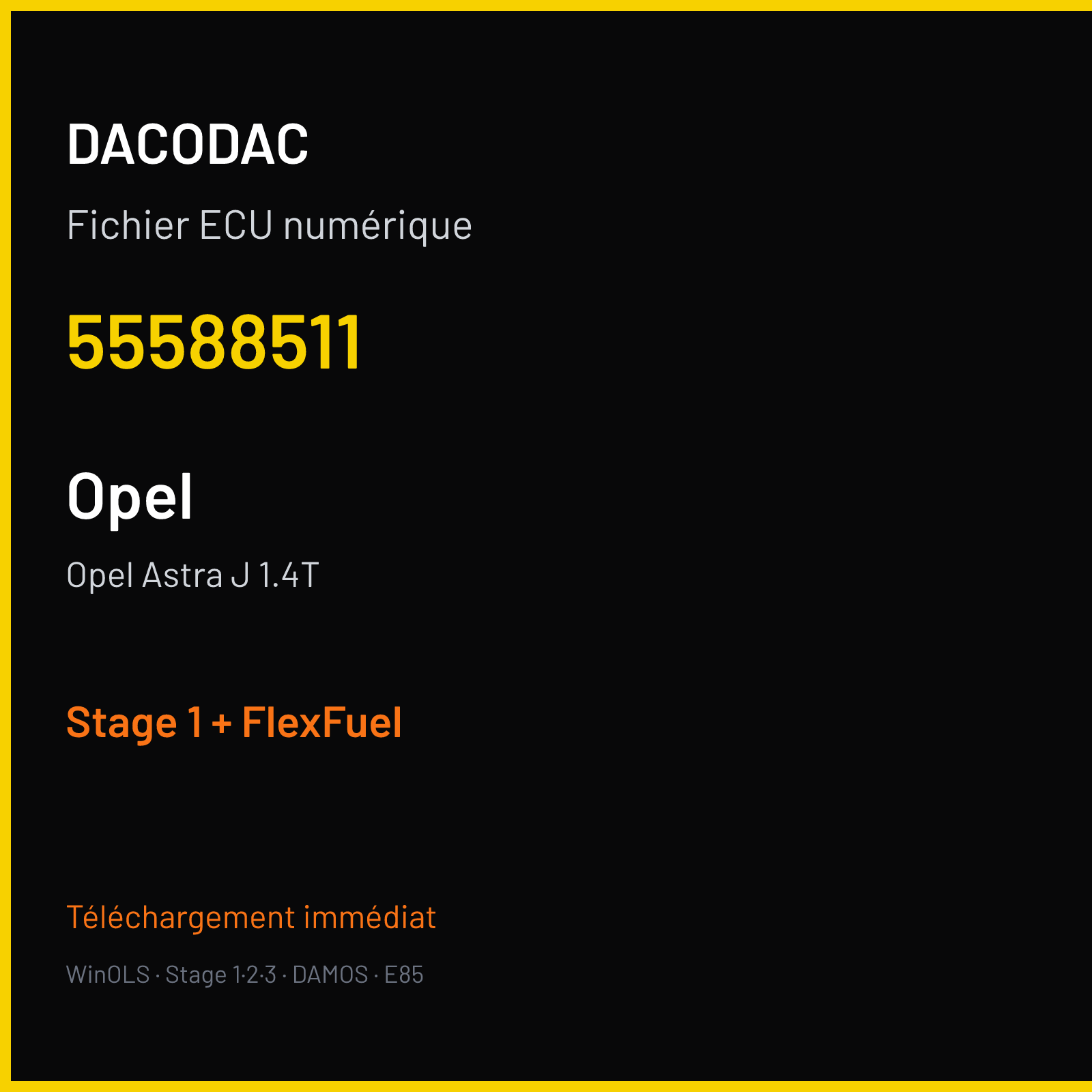 Opel Astra J 1.4T — 55588511 — Stage 1 + FlexFuel