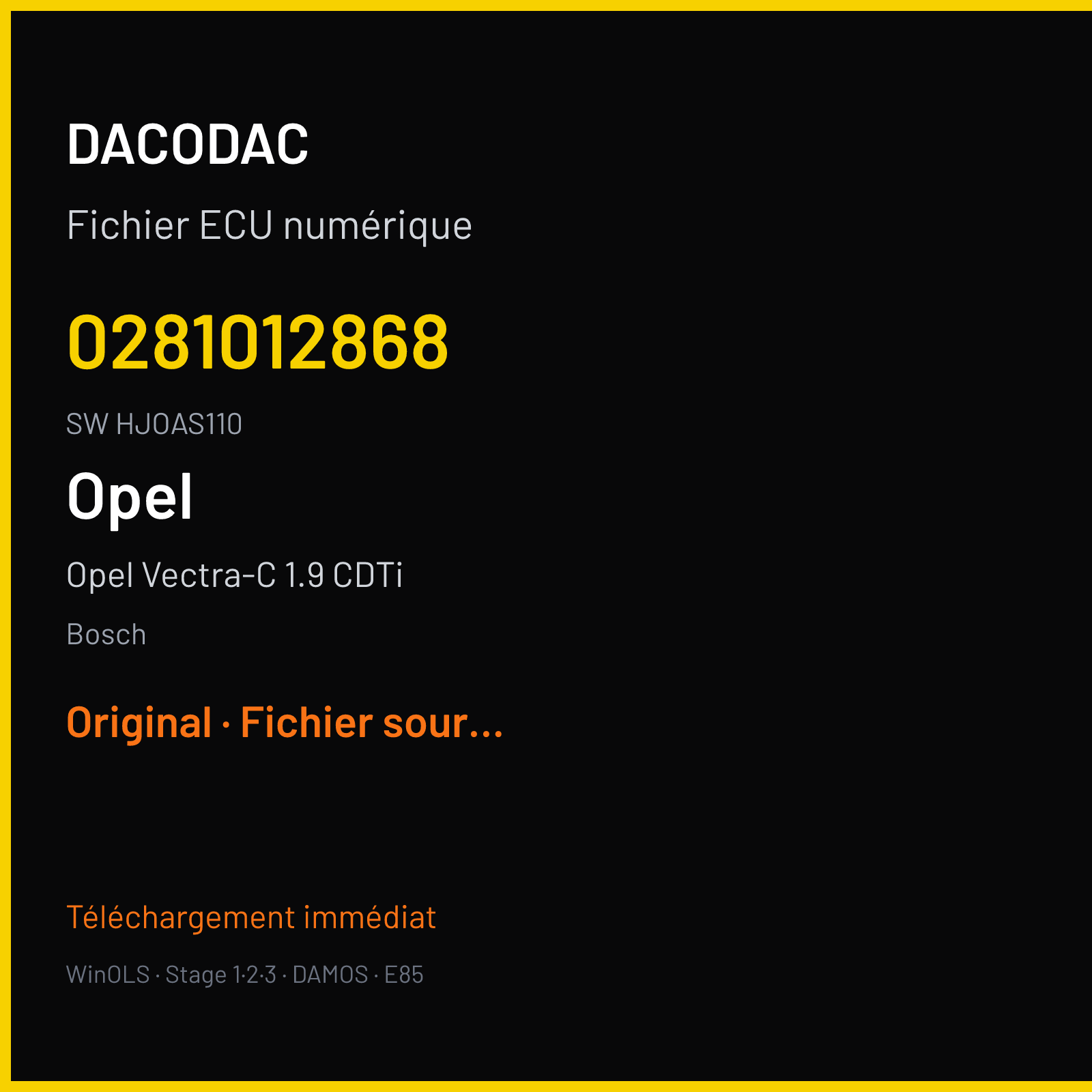 Opel Vectra-C 1.9 CDTi (2005) — Bosch — 0281012868 · HJOAS110 — Original