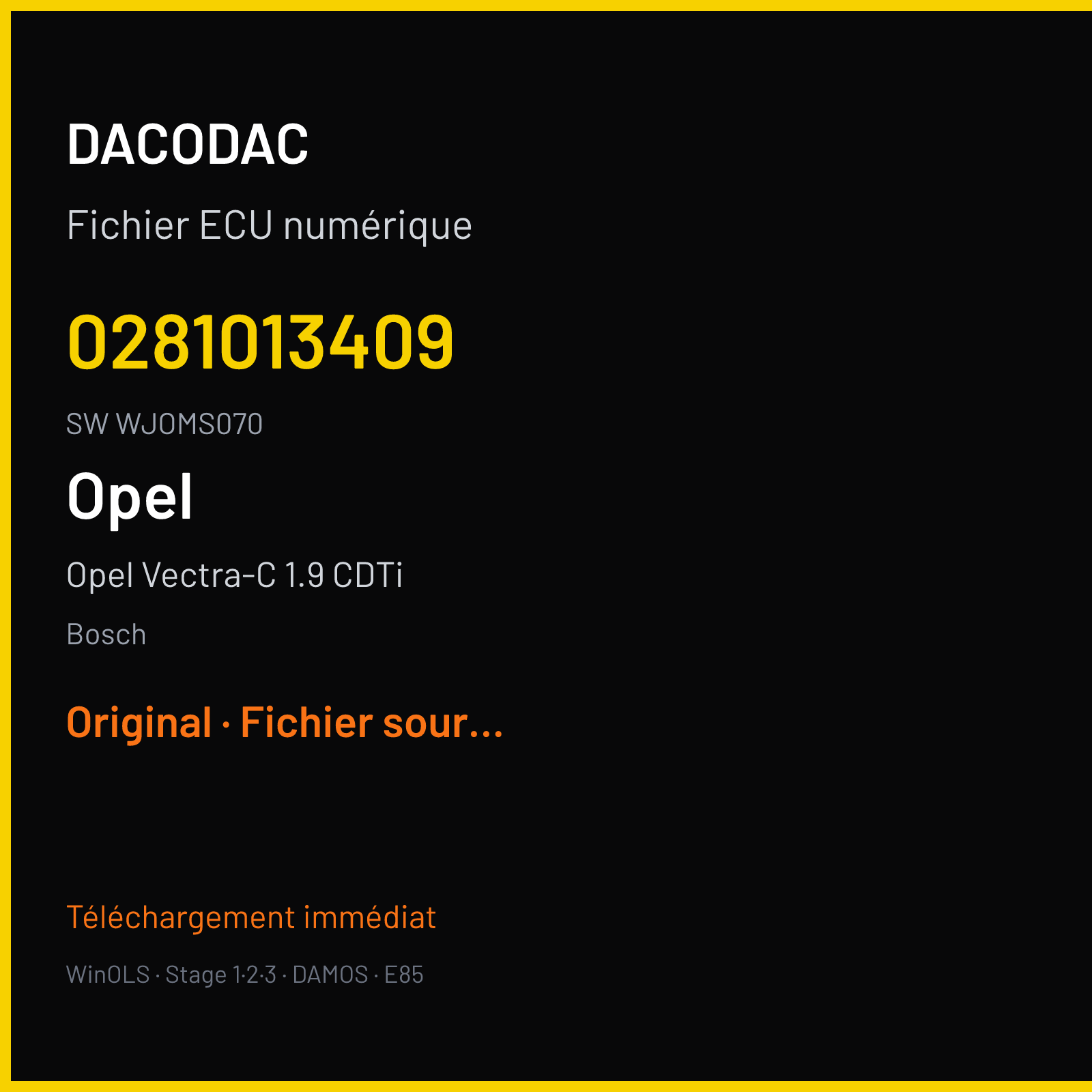 Opel Vectra-C 1.9 CDTi — Bosch — 0281013409 · WJOMS070 — Original