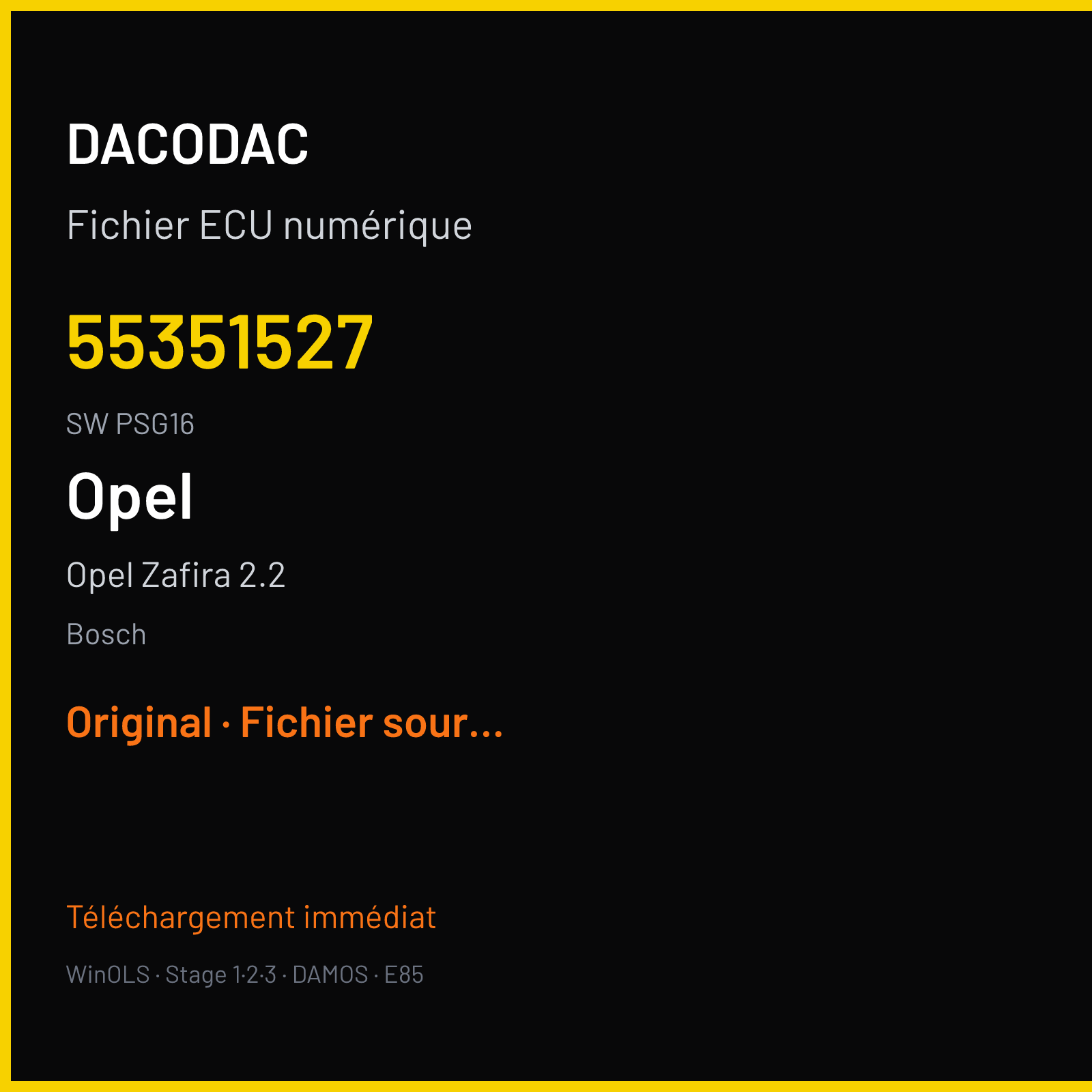 Opel Zafira 2.2 (2003) — Bosch — 55351527 · PSG16 — Original