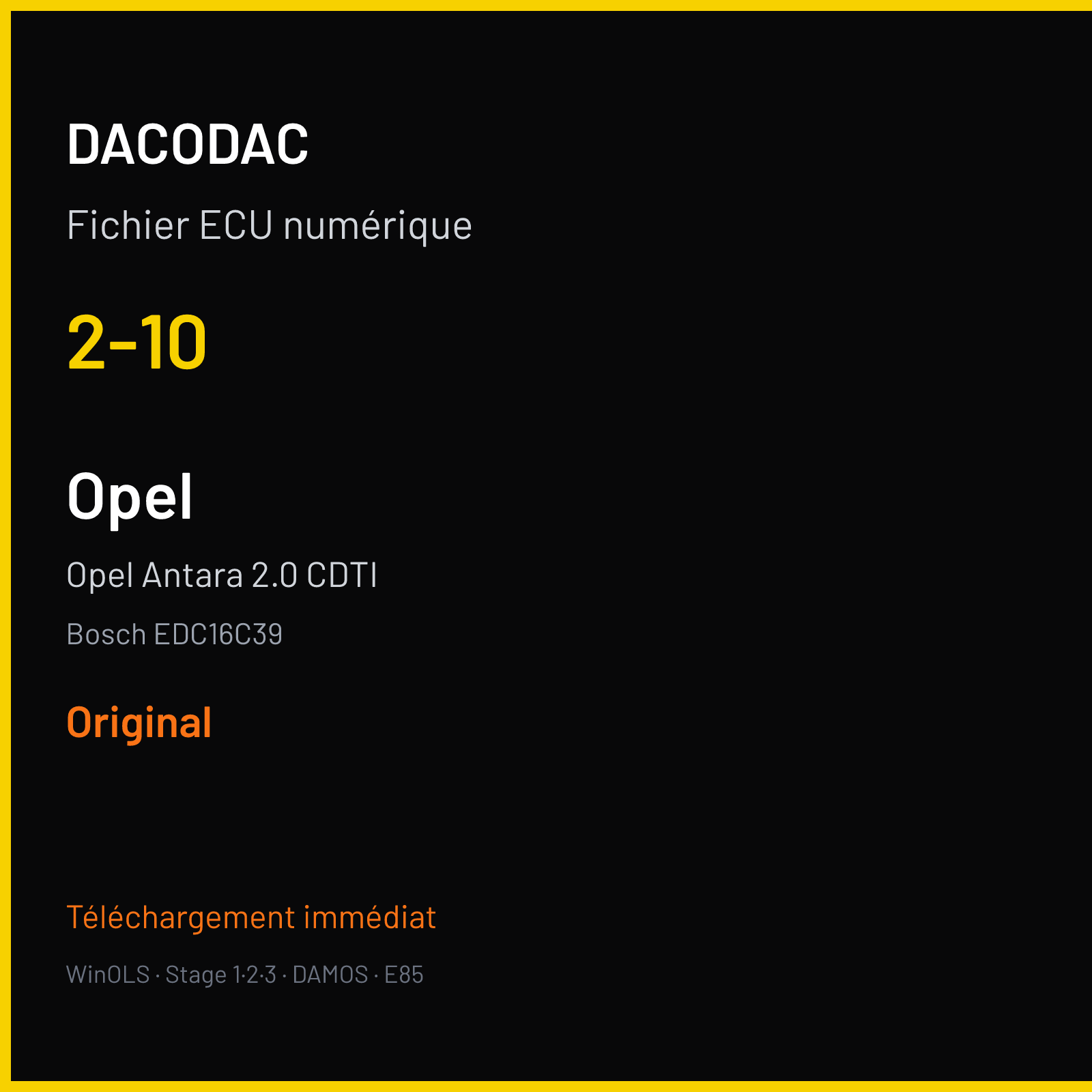 Opel Antara 2.0 CDTI — Bosch EDC16C39 — 2-10 — Original