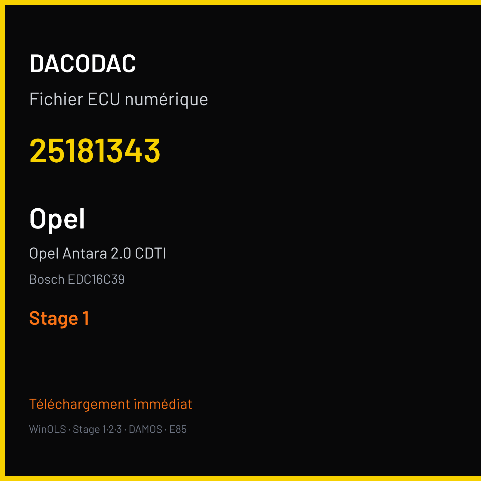 Opel Antara 2.0 CDTI (2010) — Bosch EDC16C39 — 25181343 — Stage 1