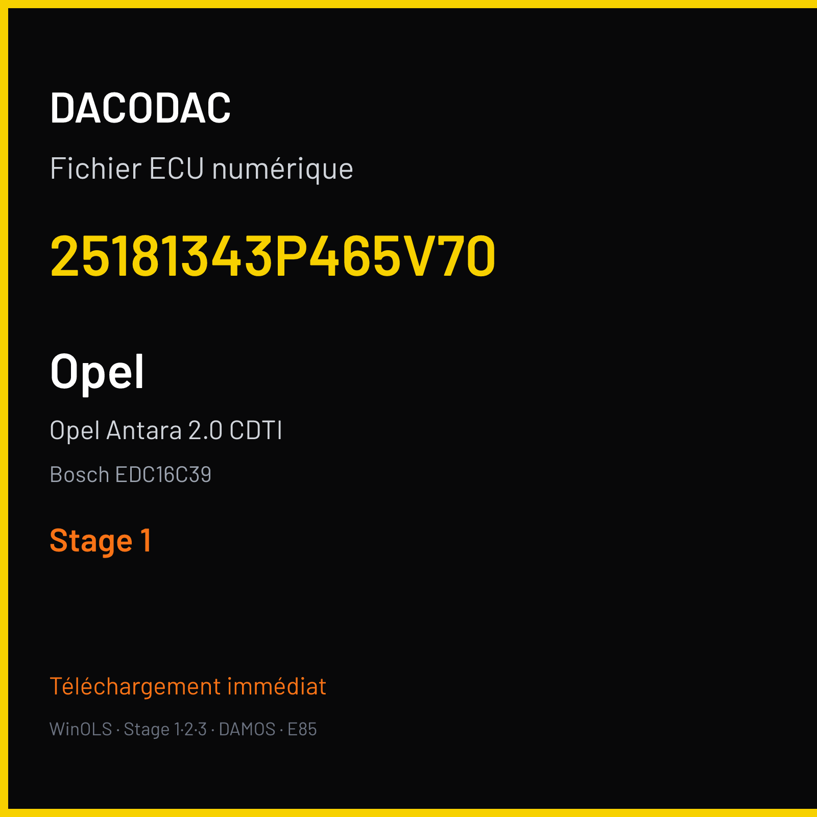 Opel Antara 2.0 CDTI (2010) — Bosch EDC16C39 — 25181343P465V70 — Stage 1