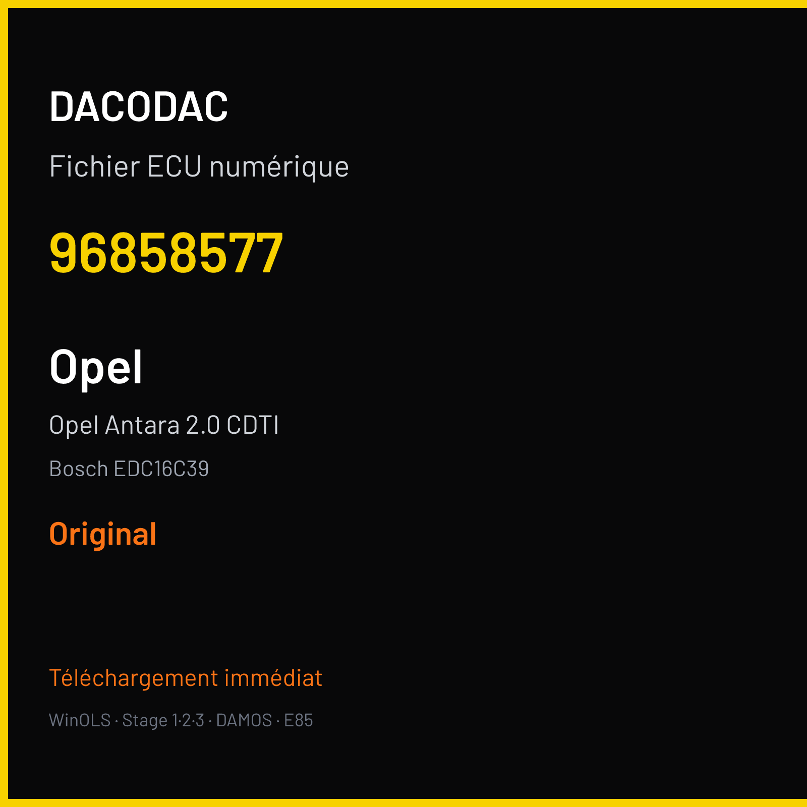 Opel Antara 2.0 CDTI (2007) — Bosch EDC16C39 — 96858577 — Original
