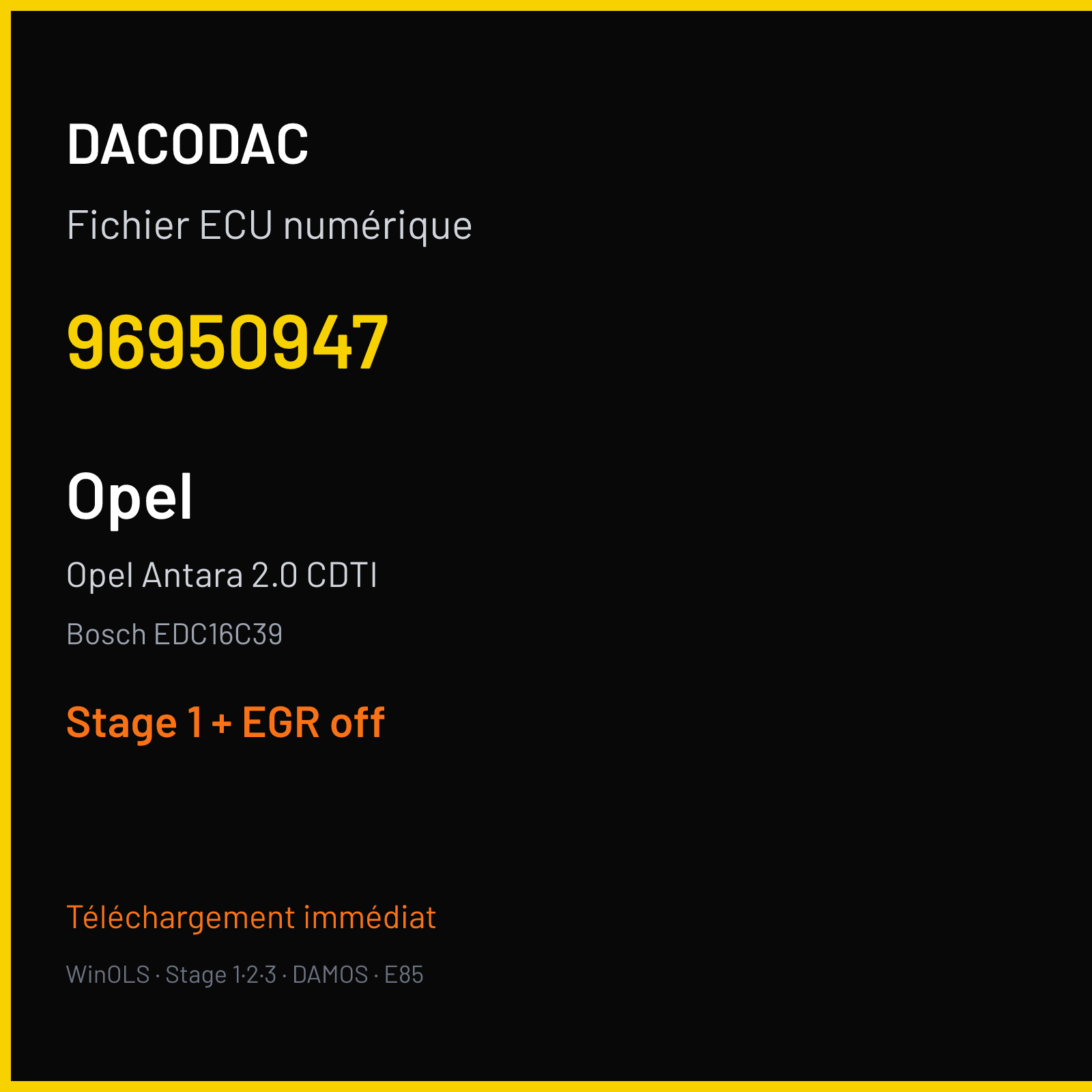 Opel Antara 2.0 CDTI (2007) — Bosch EDC16C39 — 96950947 — Stage 1 + EGR off
