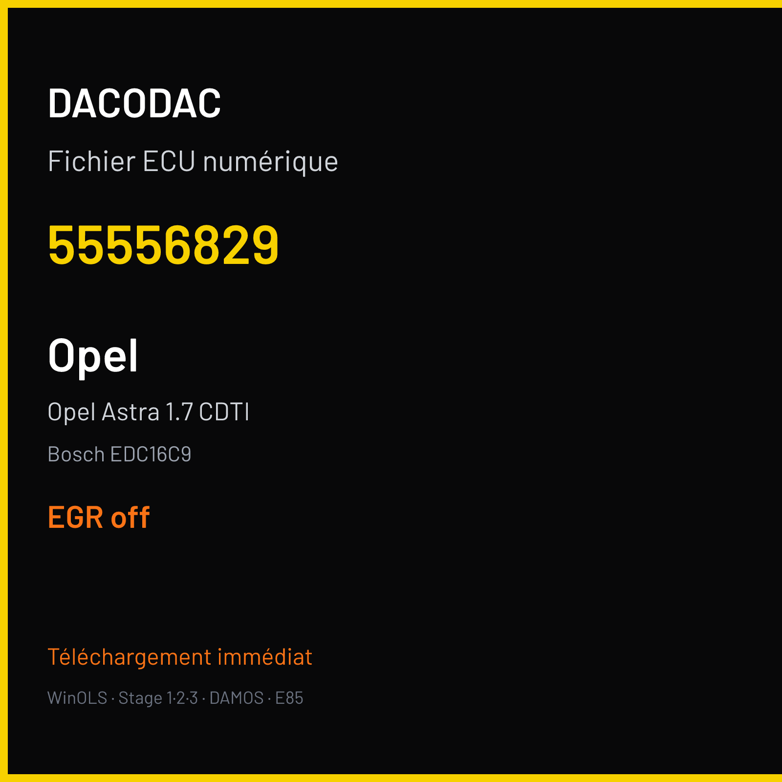 Opel Astra 1.7 CDTI (2005) — Bosch EDC16C9 — 55556829 — EGR off
