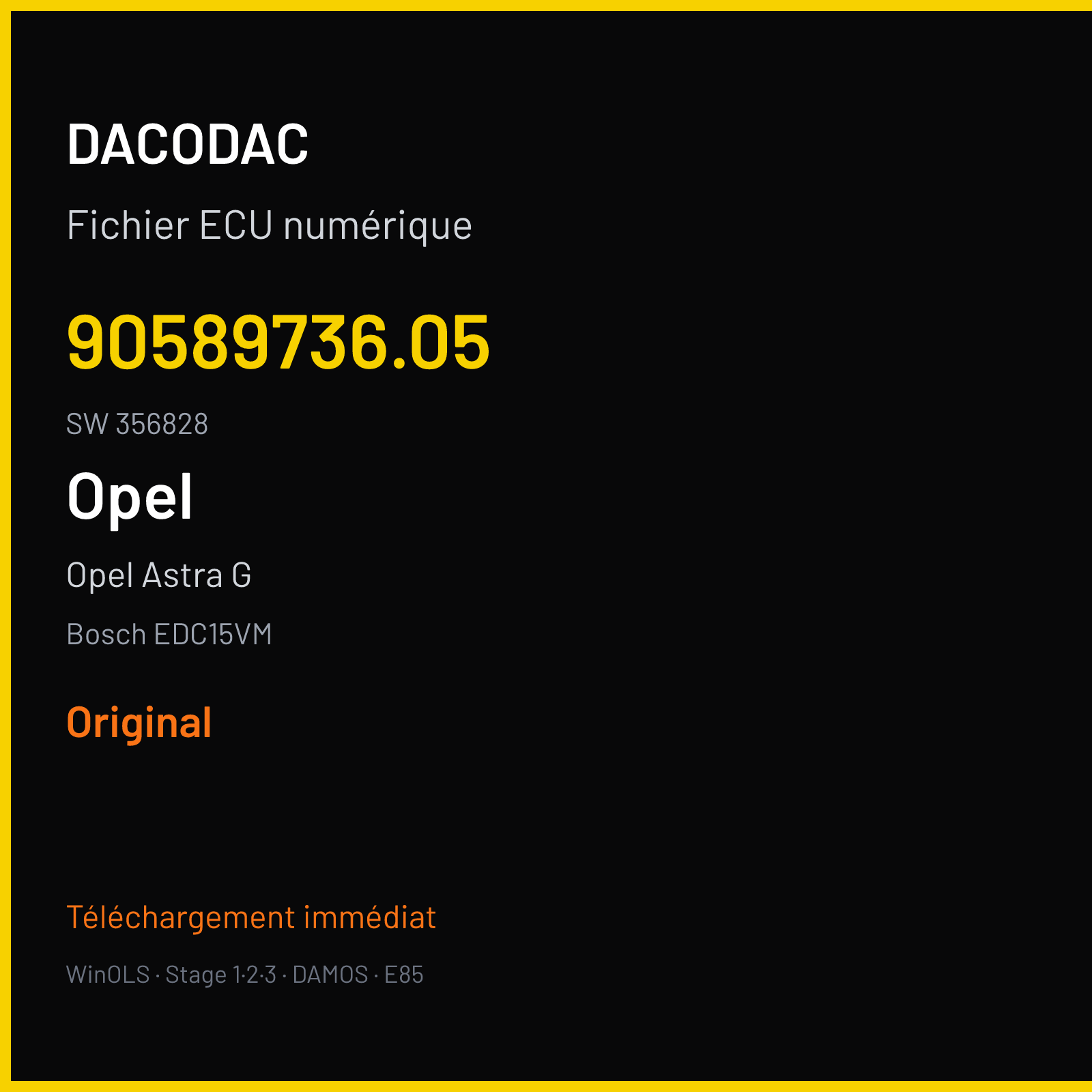 Opel Astra G (1998) — Bosch EDC15VM — 90589736.05 · 356828 — Original
