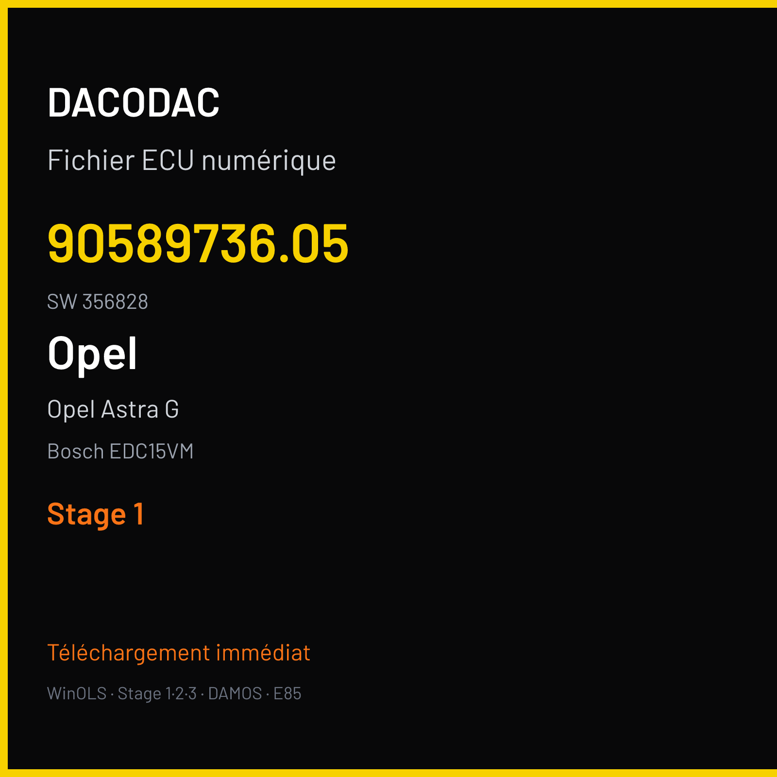 Opel Astra G (1998) — Bosch EDC15VM — 90589736.05 · 356828 — Stage 1