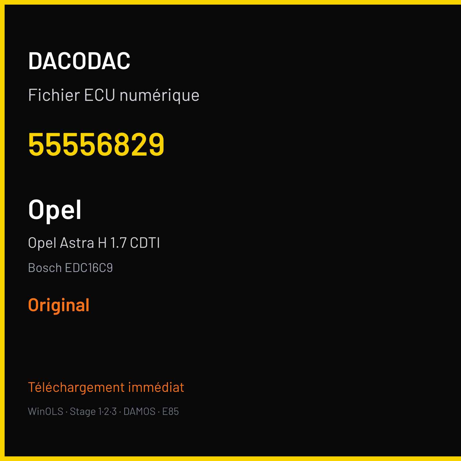 Opel Astra H 1.7 CDTI (2005) — Bosch EDC16C9 — 55556829 — Original