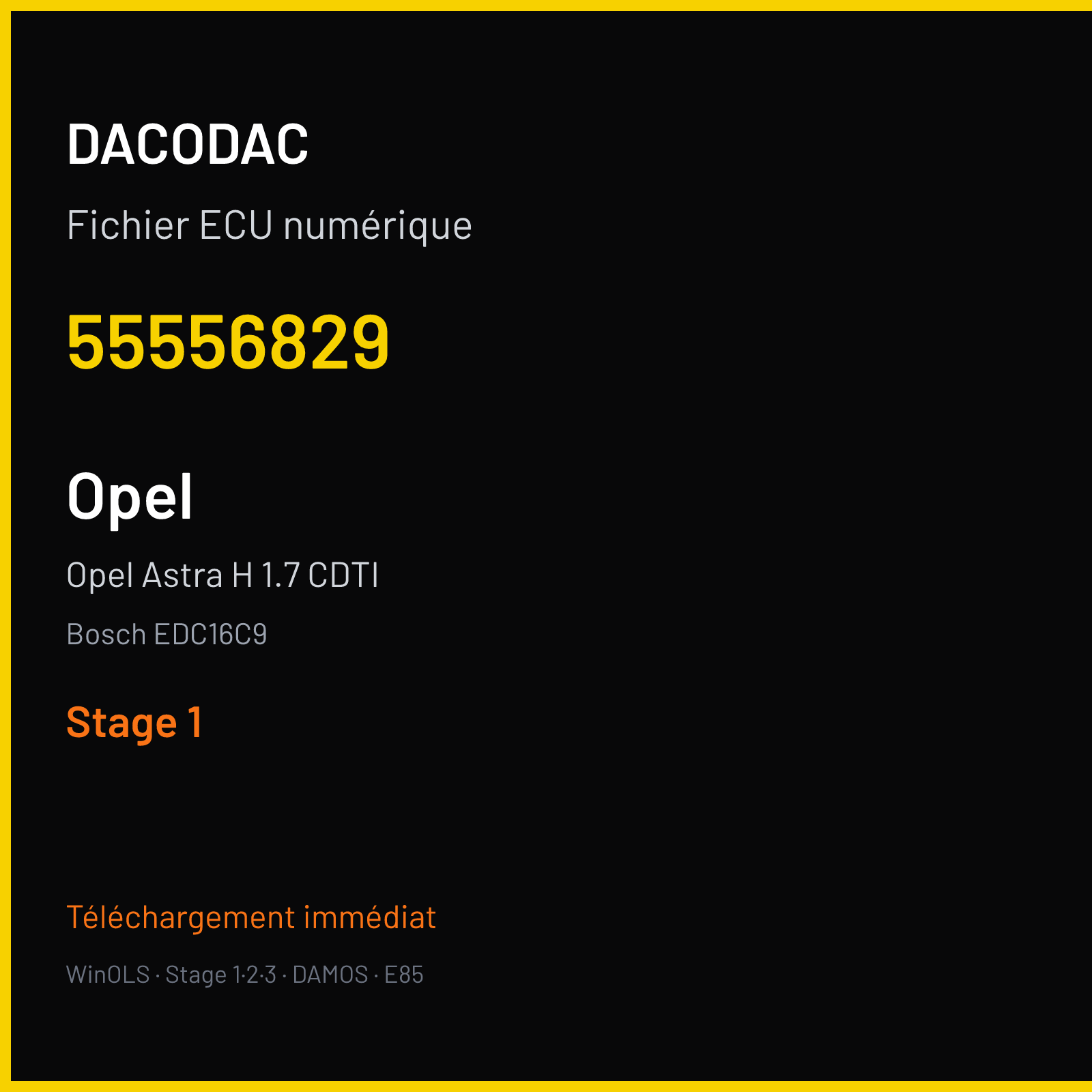 Opel Astra H 1.7 CDTI (2005) — Bosch EDC16C9 — 55556829 — Stage 1