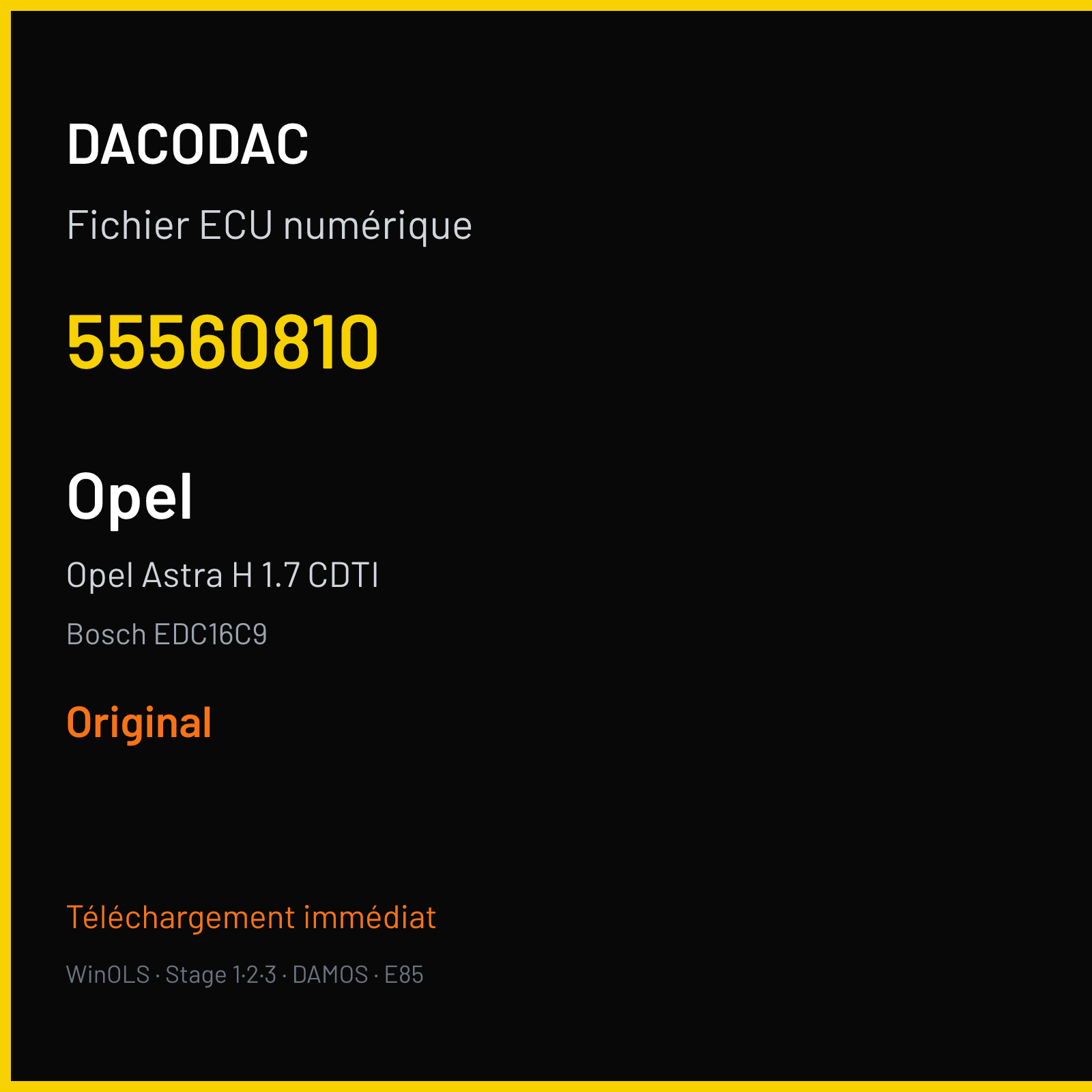 Opel Astra H 1.7 CDTI (2005) — Bosch EDC16C9 — 55560810 — Original