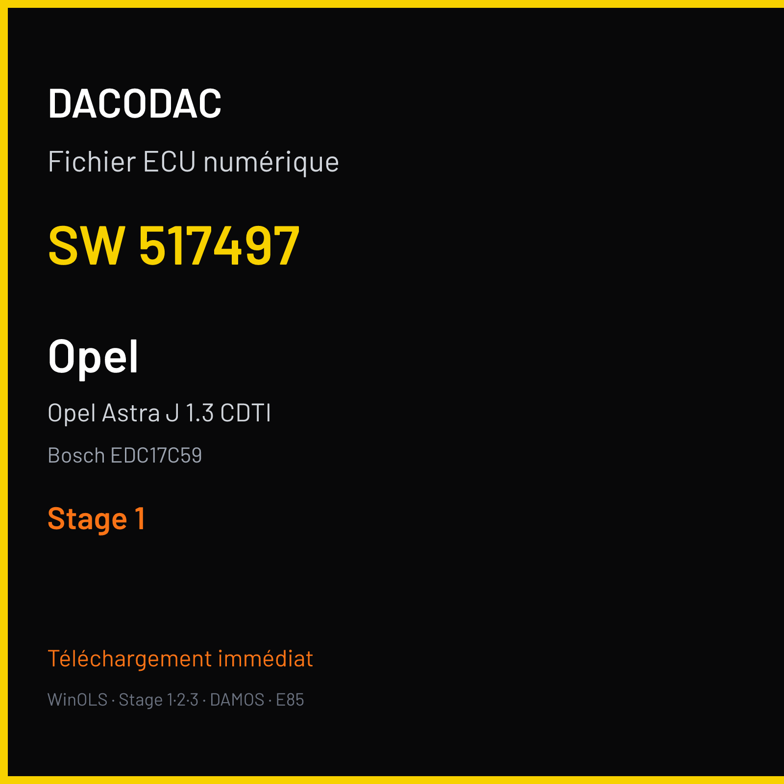 Opel Astra J 1.3 CDTI (2015) — Bosch EDC17C59 — 517497 — Stage 1