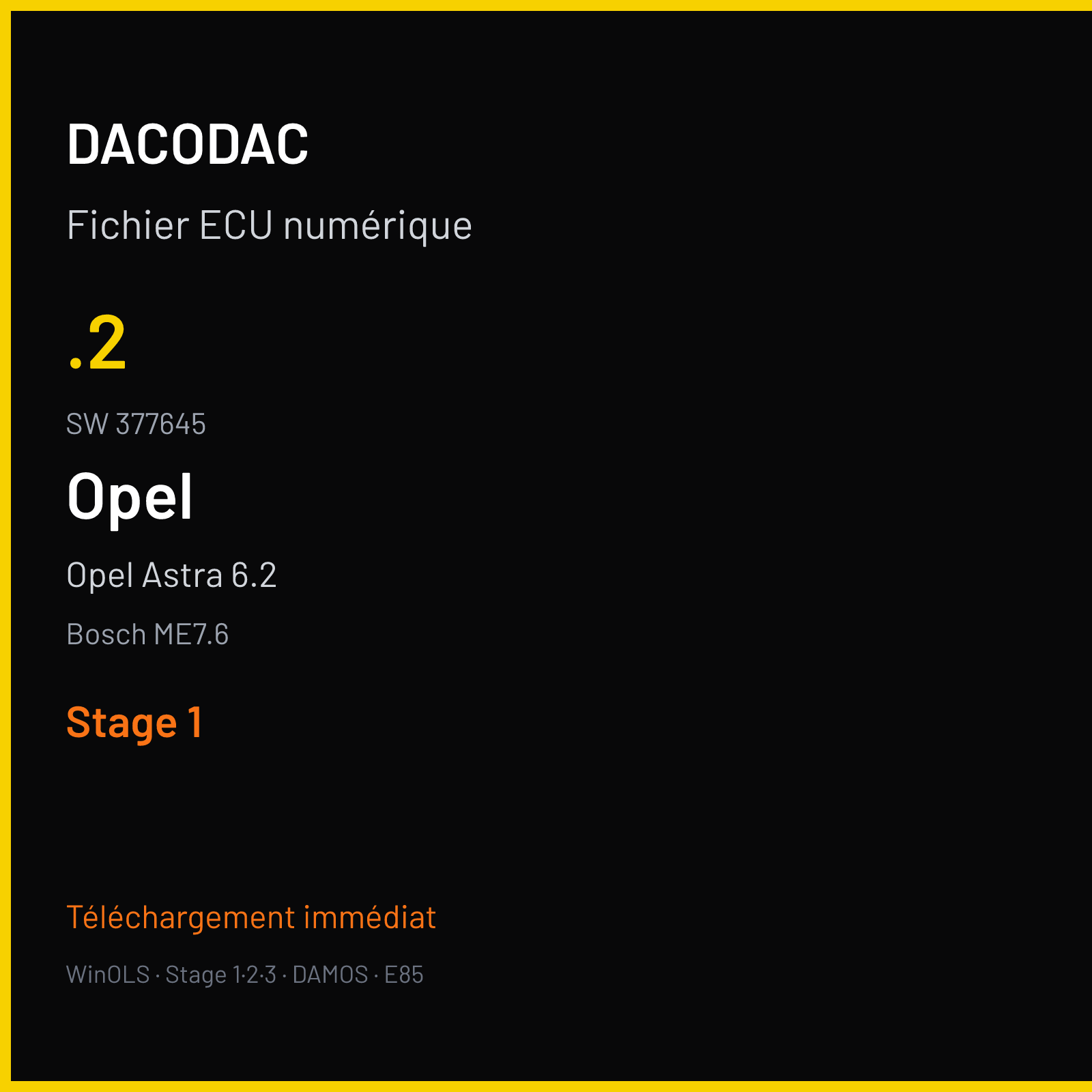 Opel Astra 6.2 — Bosch ME7.6 — .2 · 377645 — Stage 1