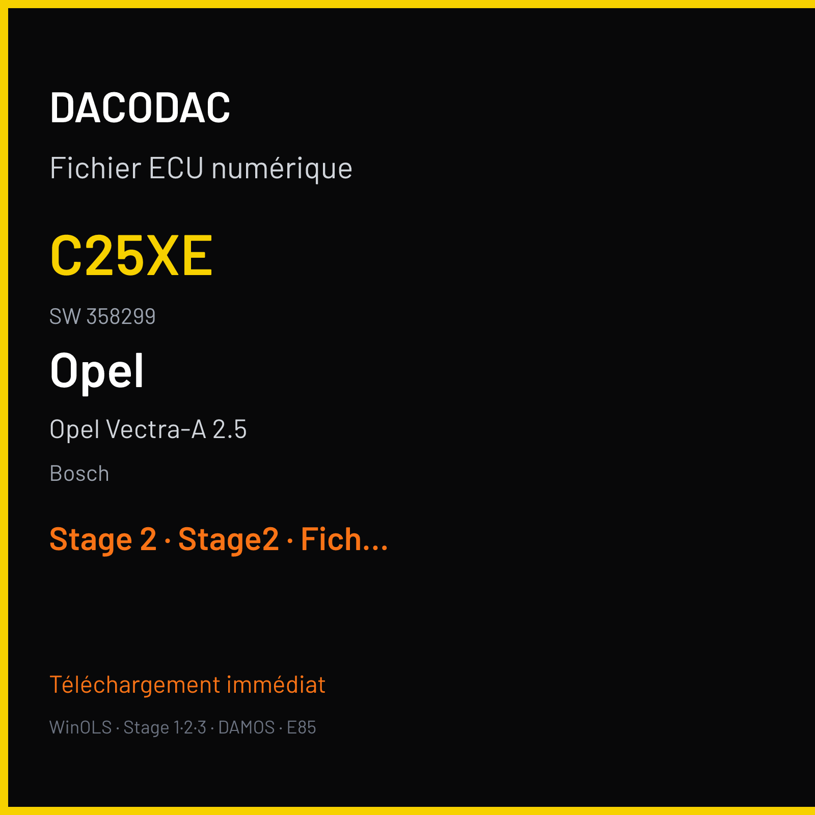 Opel Vectra-A 2.5 (2004) — Bosch — C25XE · 358299 — Stage 2