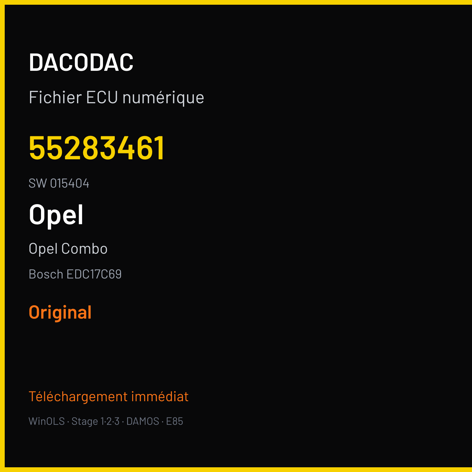 Opel Combo (2018) — Bosch EDC17C69 — 55283461 · 015404 — Original