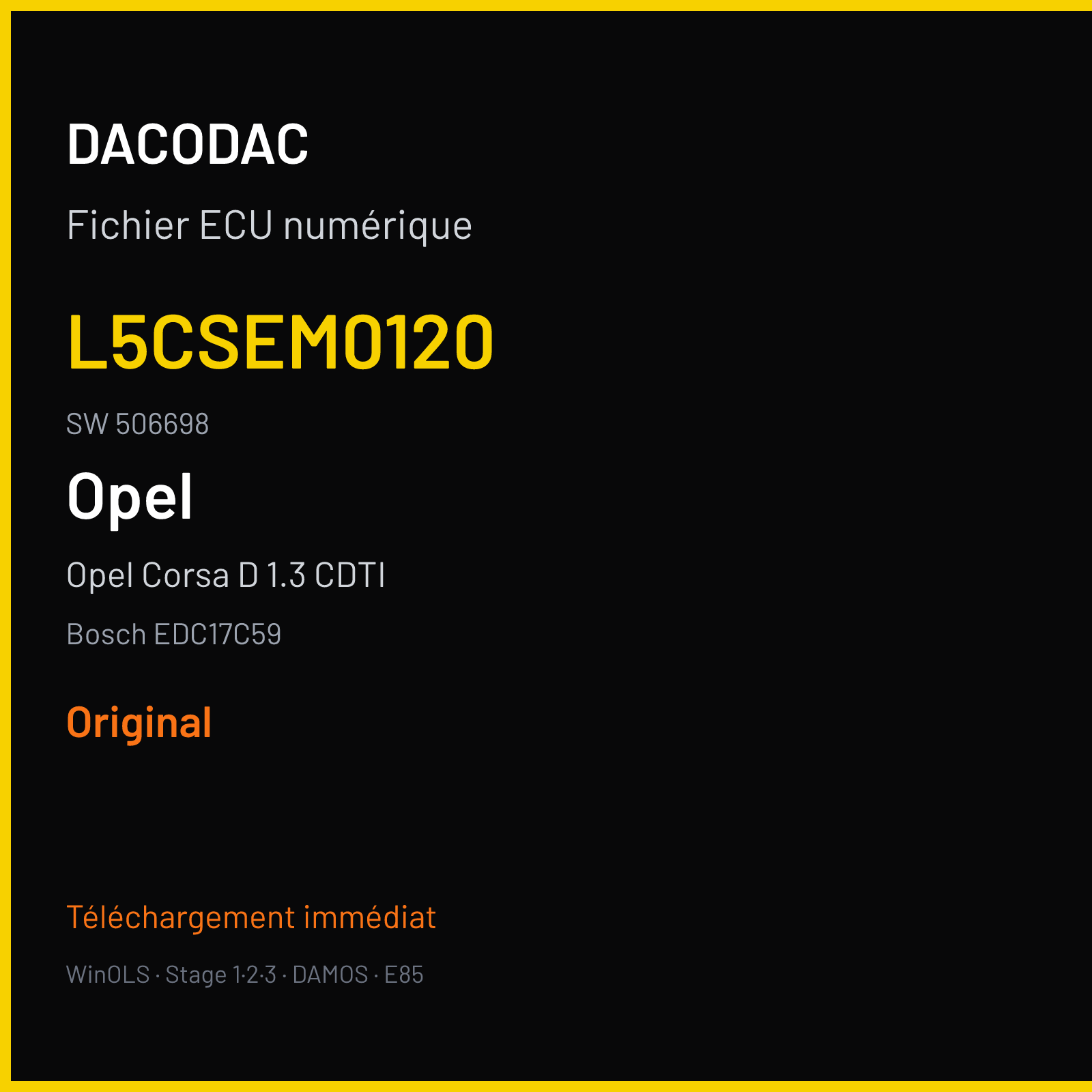 Opel Corsa D 1.3 CDTI (2012) — Bosch EDC17C59 — L5CSEM0120 · 506698 — Original