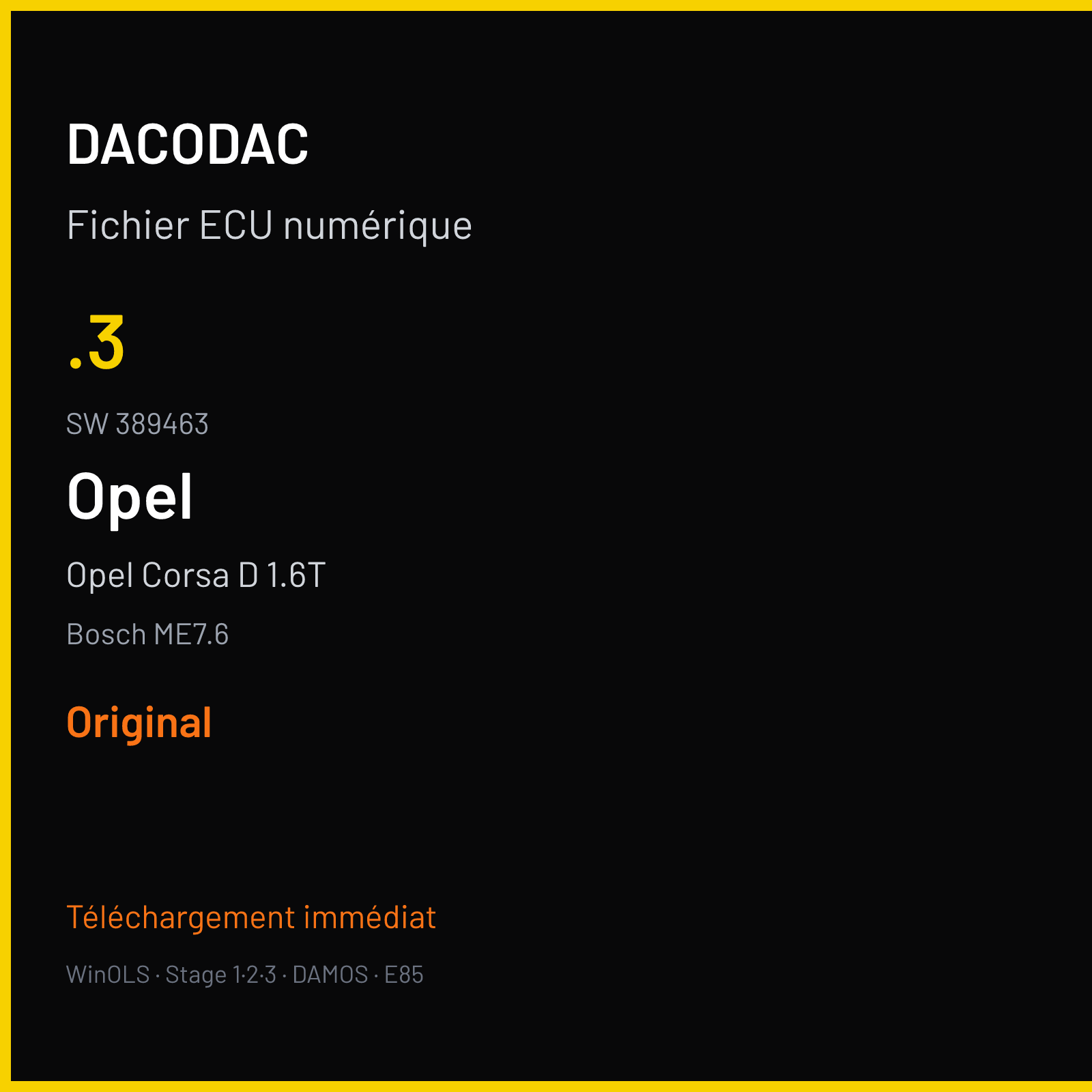 Opel Corsa D 1.6T (2008) — Bosch ME7.6 — .3 · 389463 — Original