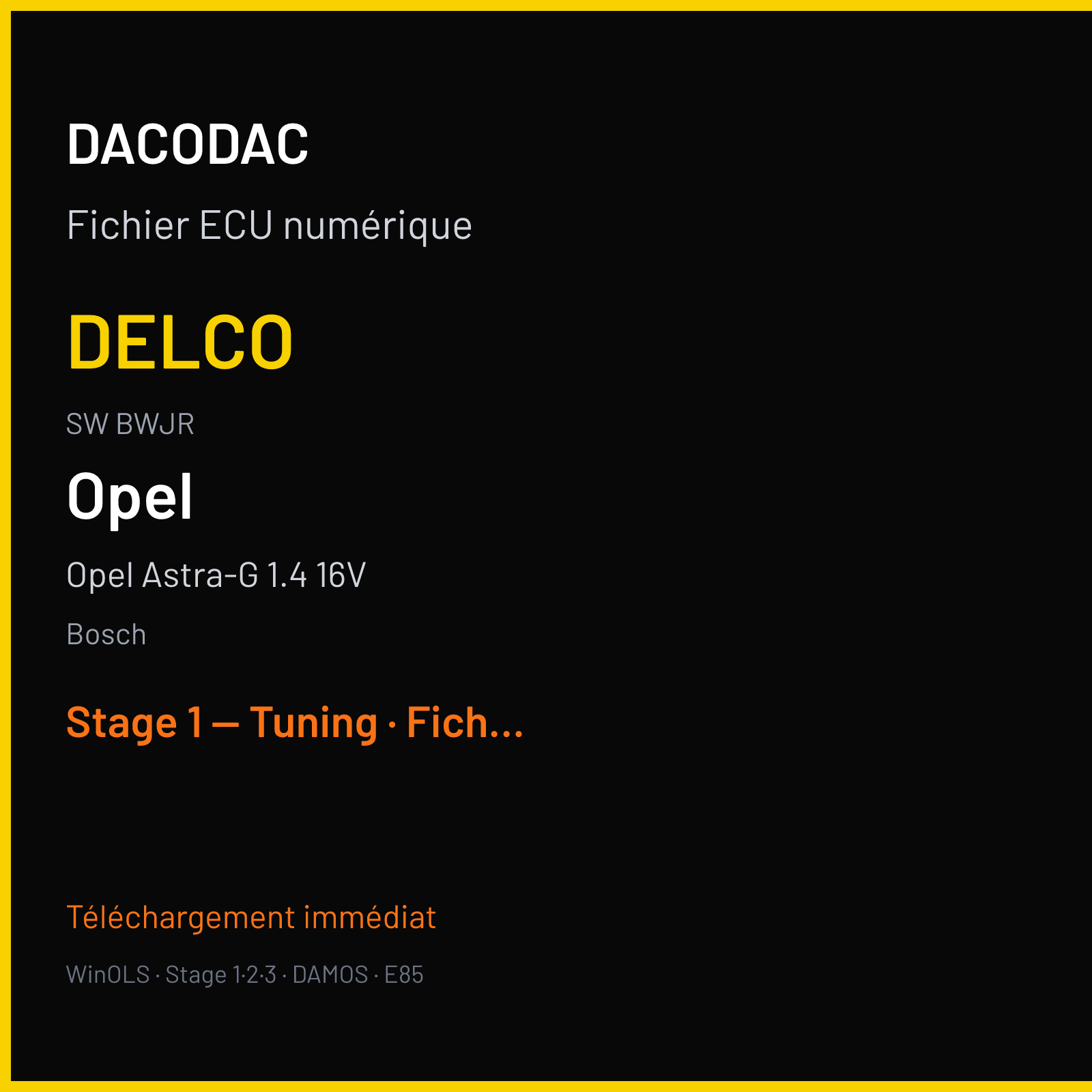 Opel Astra-G 1.4 16V — Bosch — Delco · BWJR — Stage 1 — Tuning