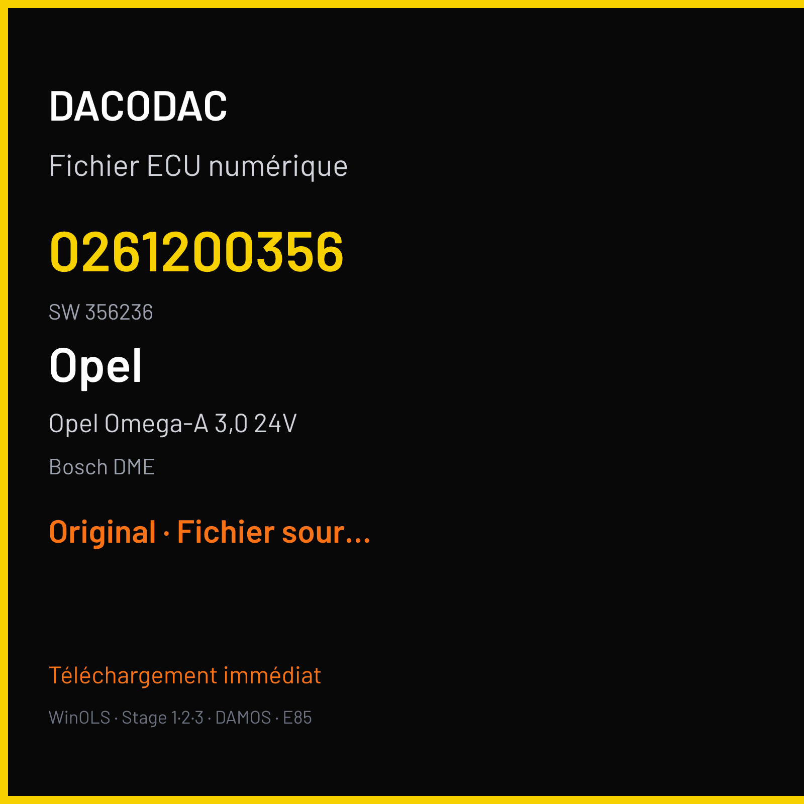 Opel Omega-A 3,0 24V — Bosch DME — 0261200356 · 356236 — Original
