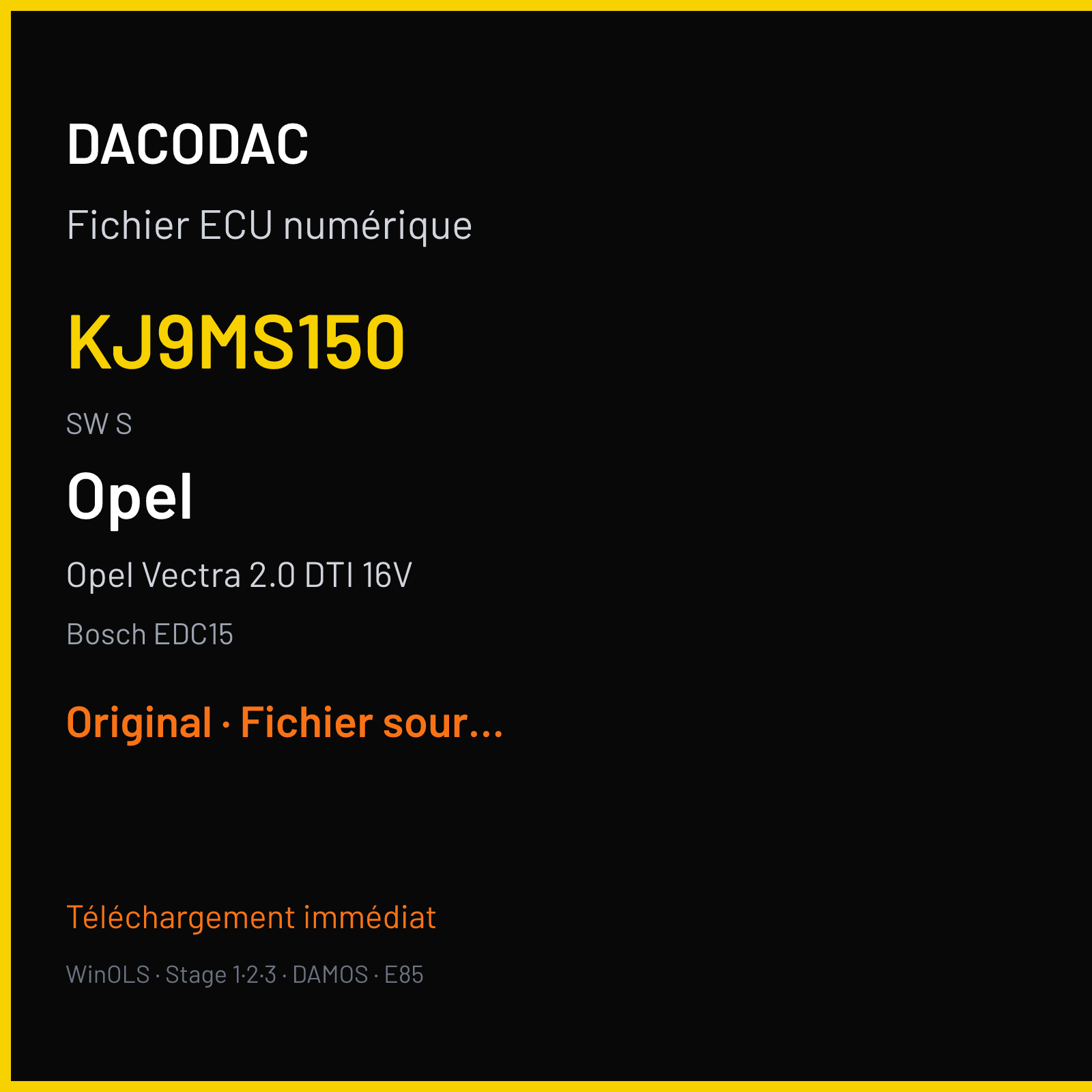 Opel Vectra 2.0 DTI 16V (2001) — Bosch EDC15 — KJ9MS150 · S — Original