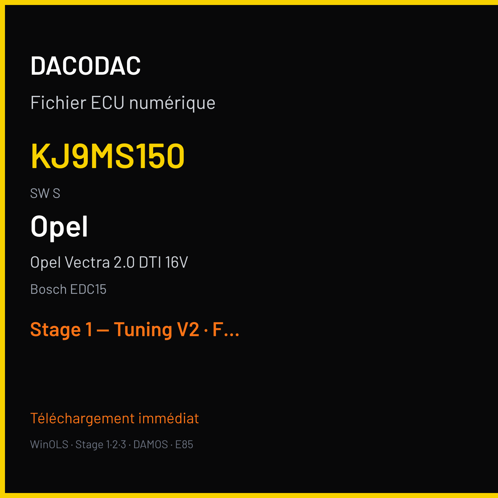 Opel Vectra 2.0 DTI 16V (2001) — Bosch EDC15 — KJ9MS150 · S — Stage 1 — Tuning V2