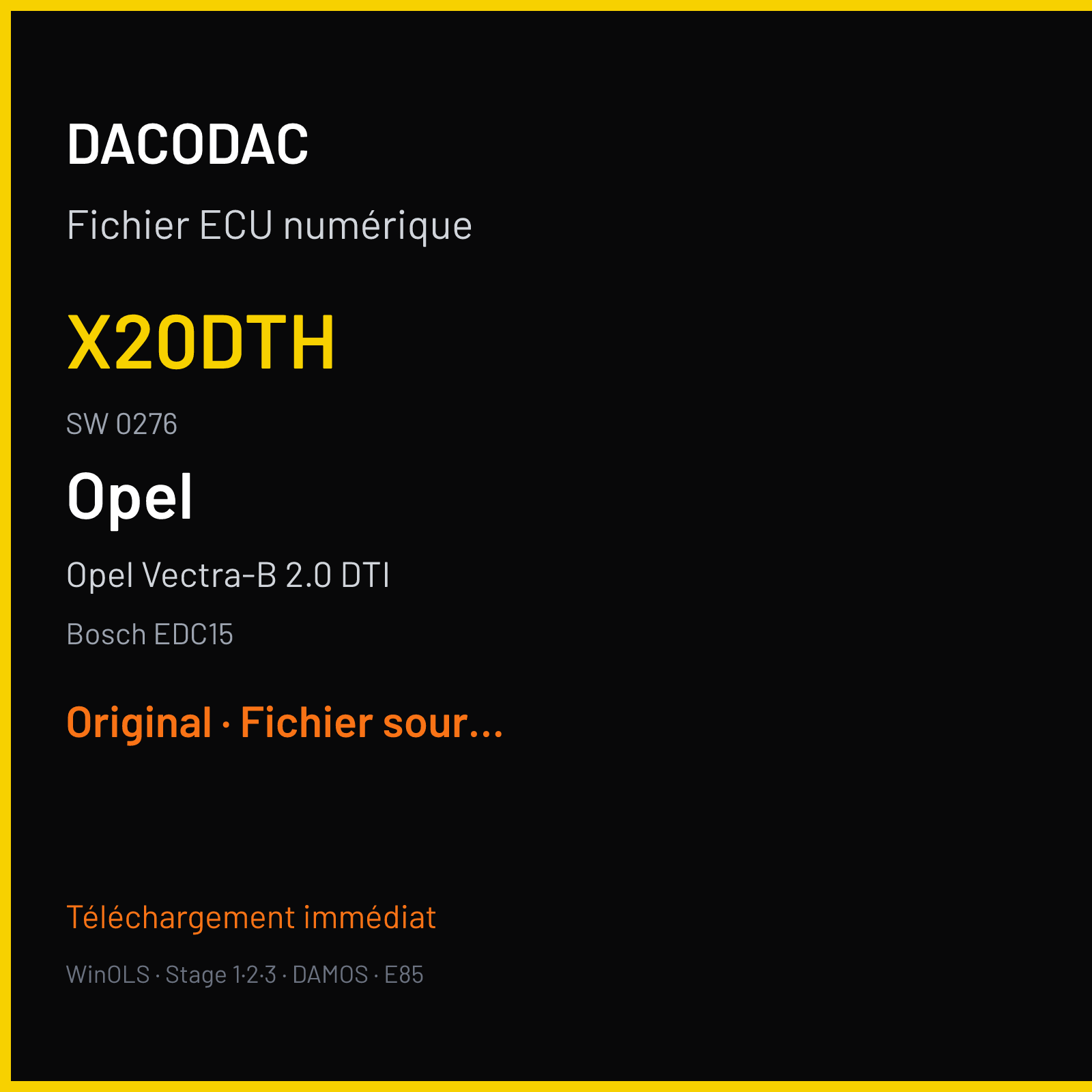 Opel Vectra-B 2.0 DTI (2004) — Bosch EDC15 — X20DTH · 0276 — Original