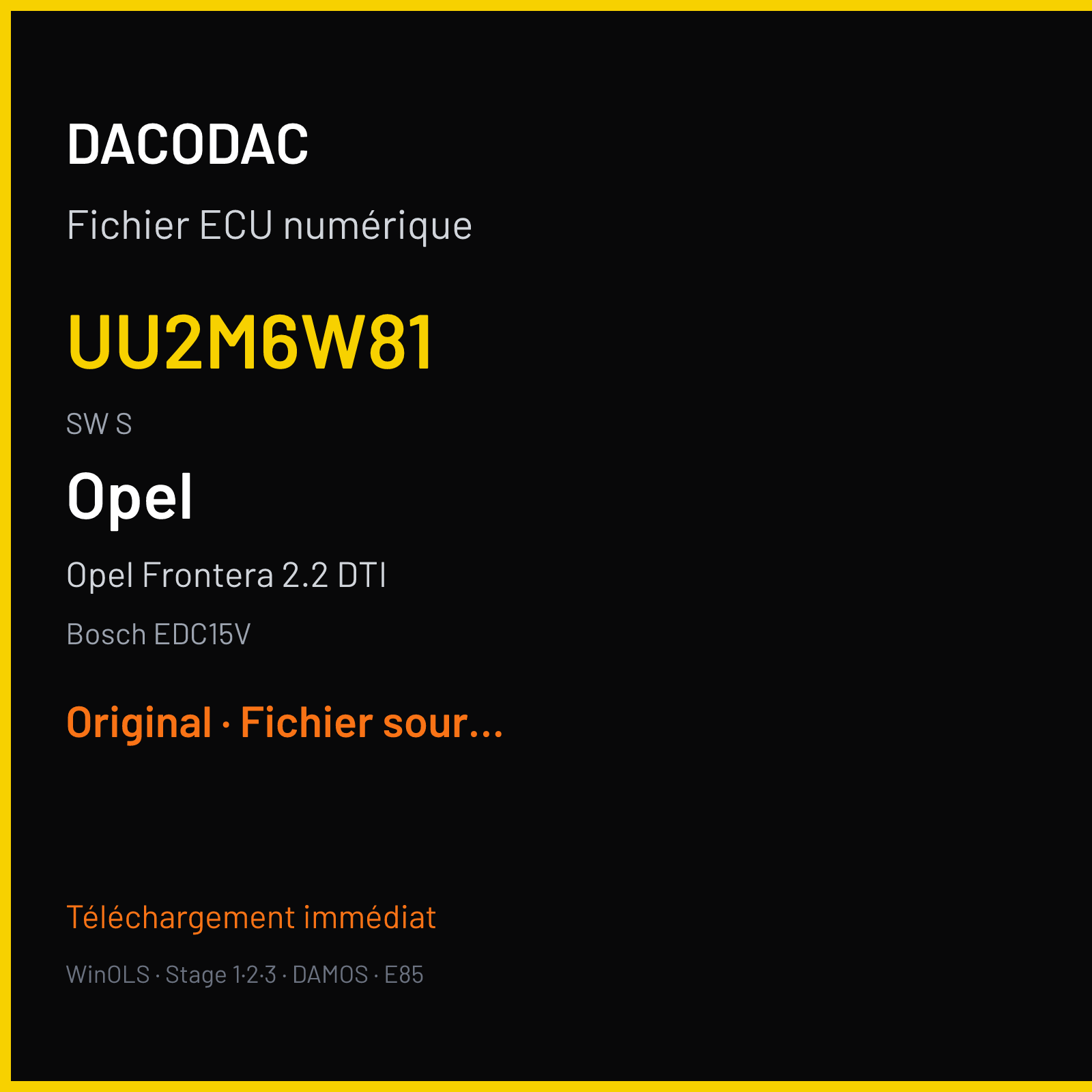 Opel Frontera 2.2 DTI (1998) — Bosch EDC15V — UU2M6W81 · S — Original