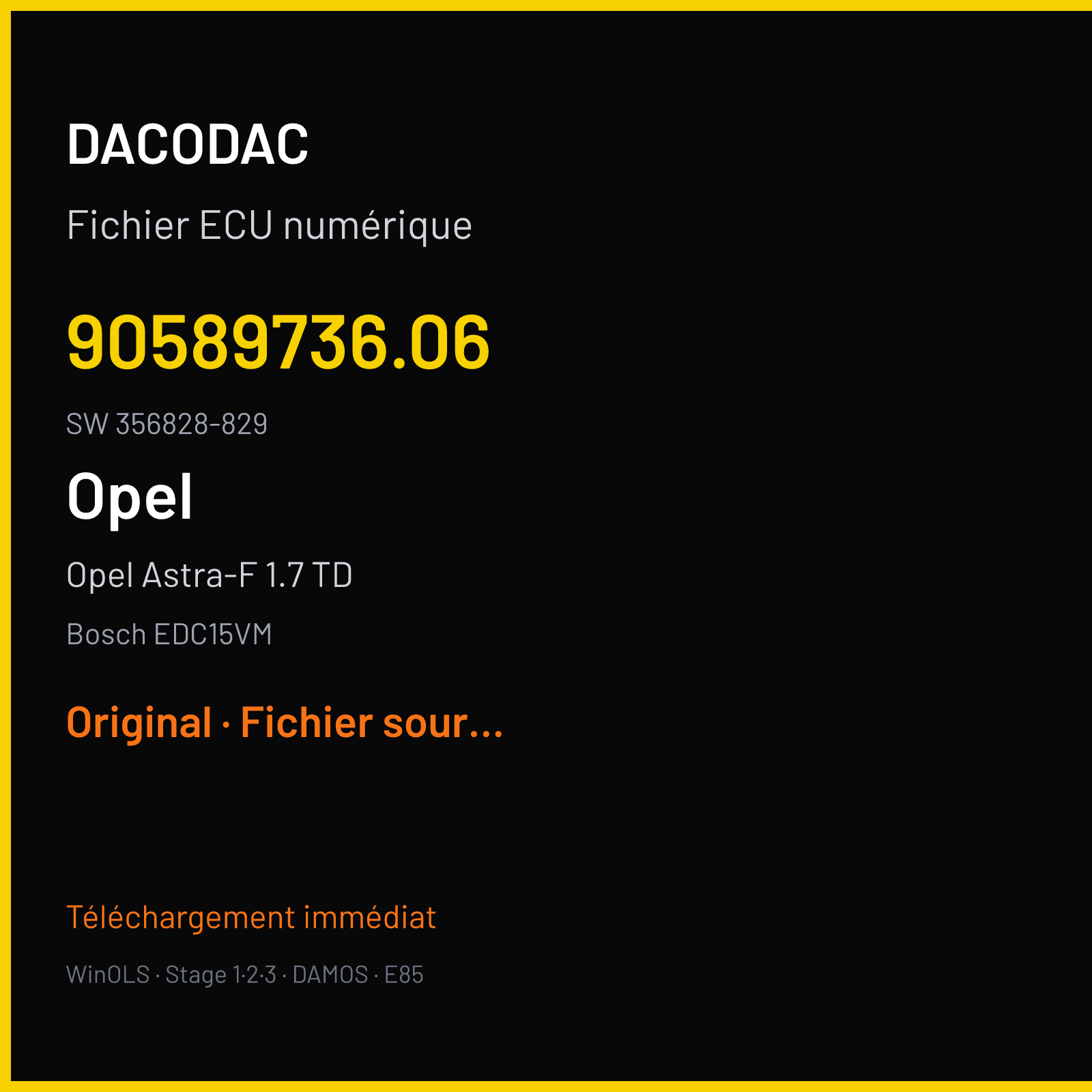 Opel Astra-F 1.7 TD (1998) — Bosch EDC15VM — 90589736.06 · 356828-829 — Original