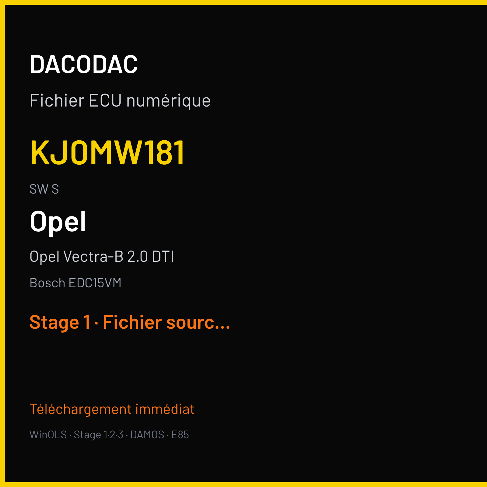 Opel Vectra-B 2.0 DTI (2002) — Bosch EDC15VM — KJ0MW181 · S — Stage 1