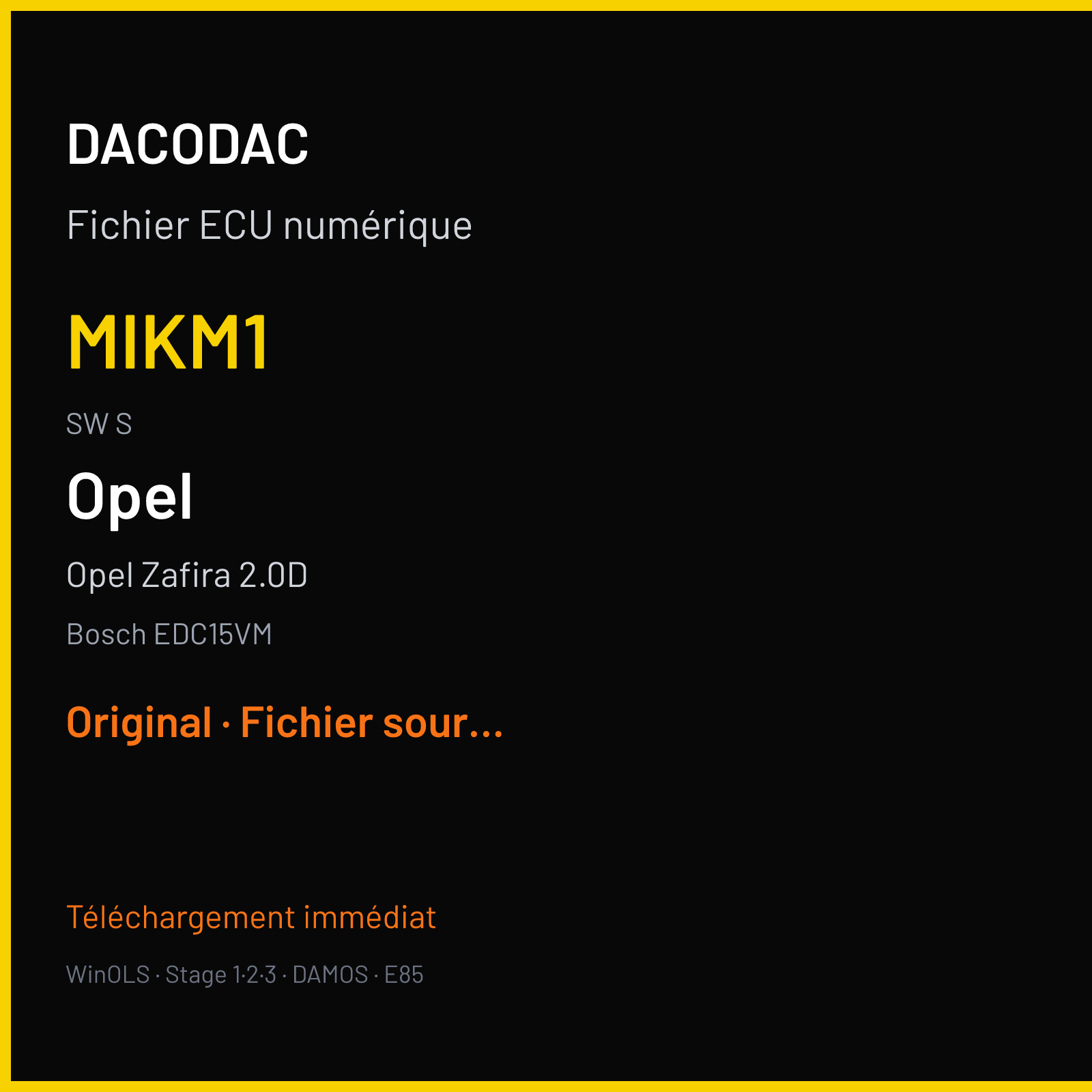 Opel Zafira 2.0D — Bosch EDC15VM — MIKM1 · S — Original