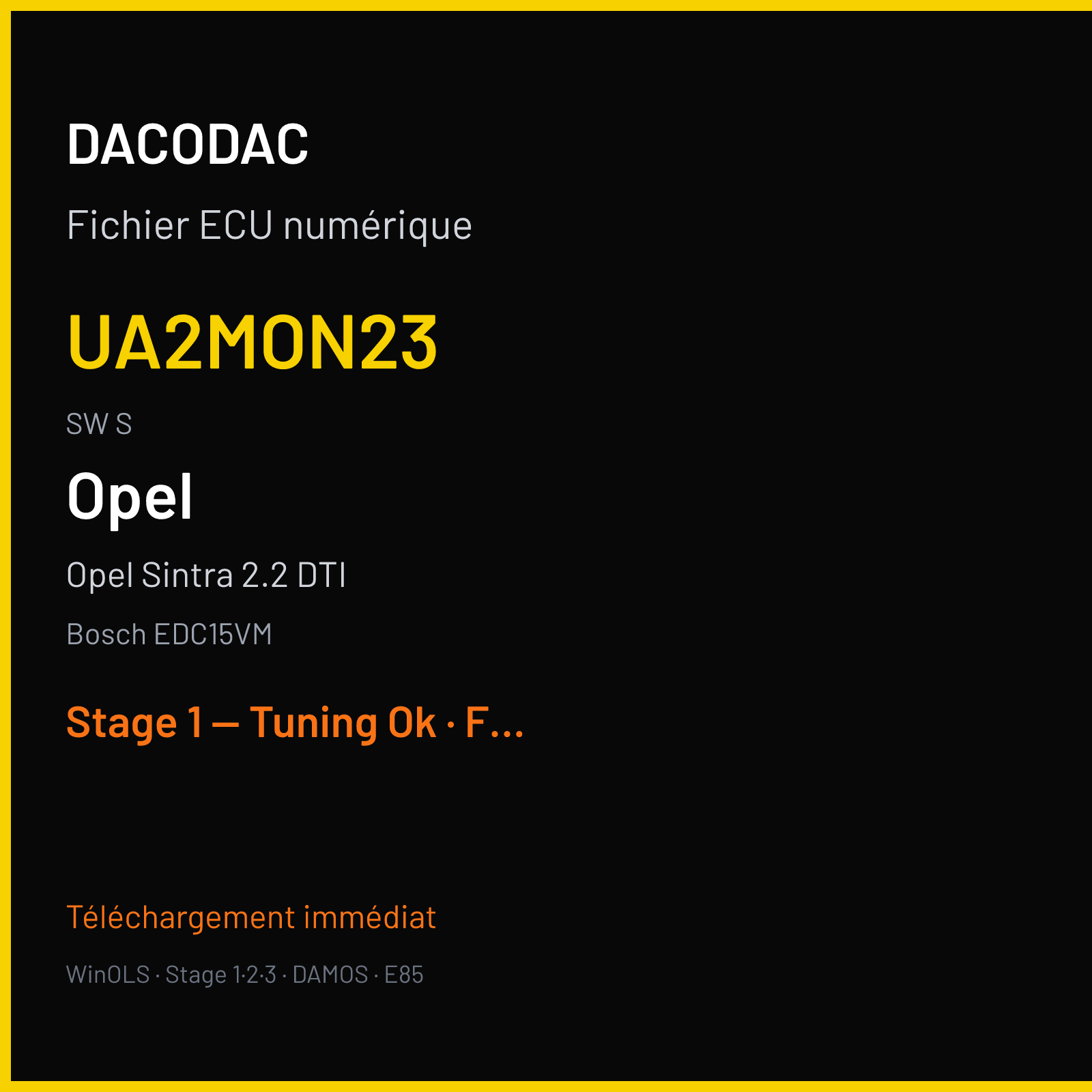 Opel Sintra 2.2 DTI (1999) — Bosch EDC15VM — UA2MON23 · S — Stage 1 — Tuning Ok