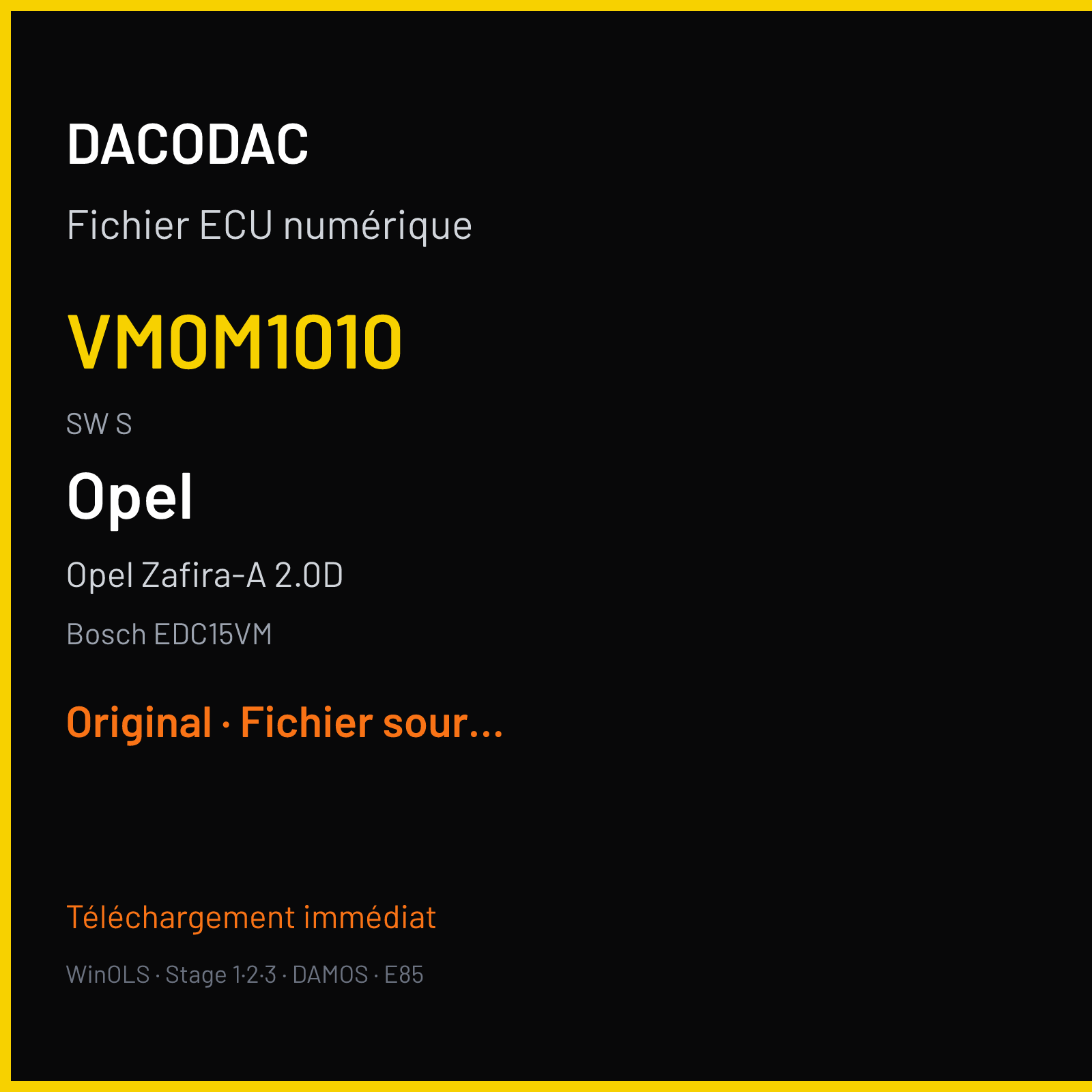 Opel Zafira-A 2.0D (1999) — Bosch EDC15VM — VM0M1010 · S — Original