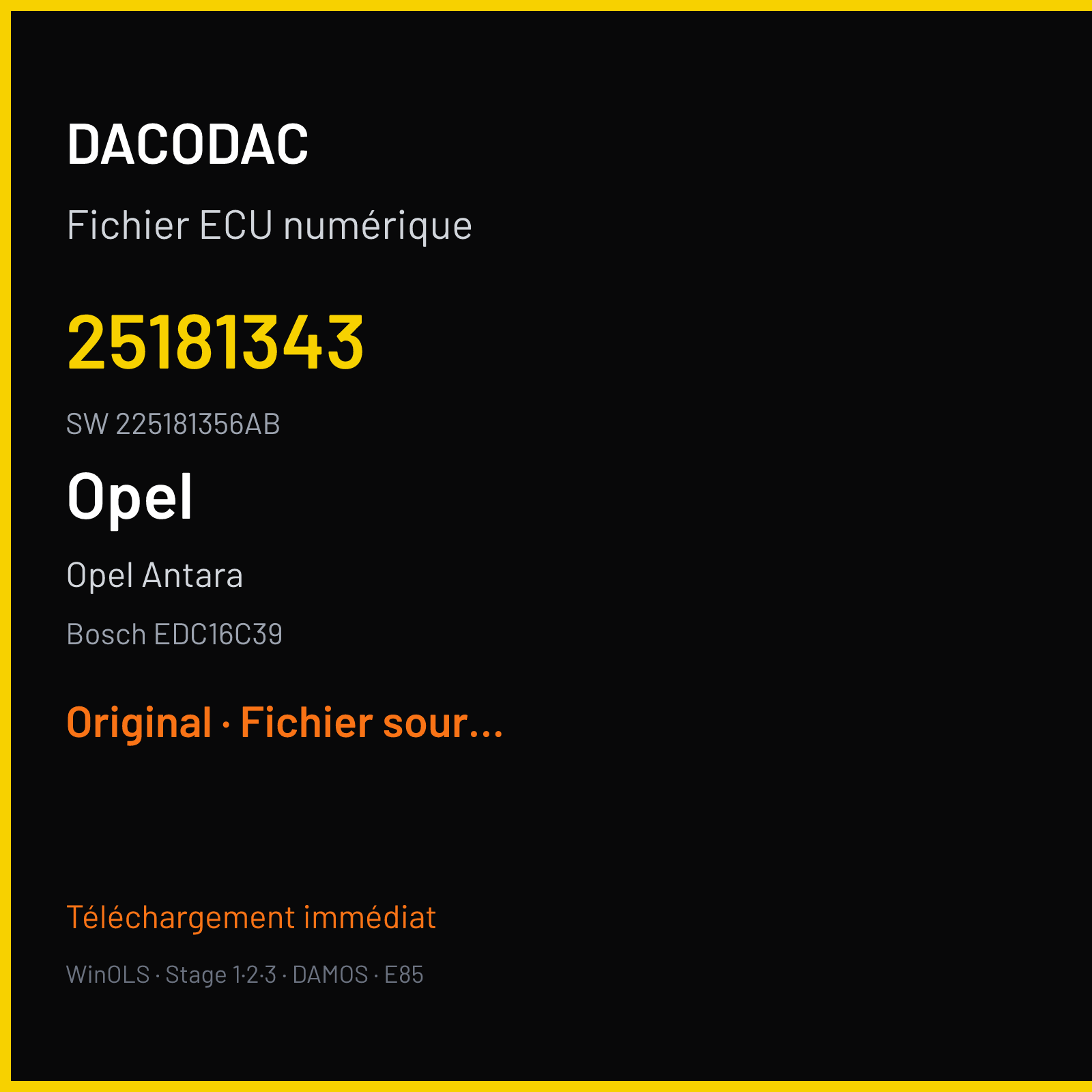 Opel Antara — Bosch EDC16C39 — 25181343 · 225181356AB — Original