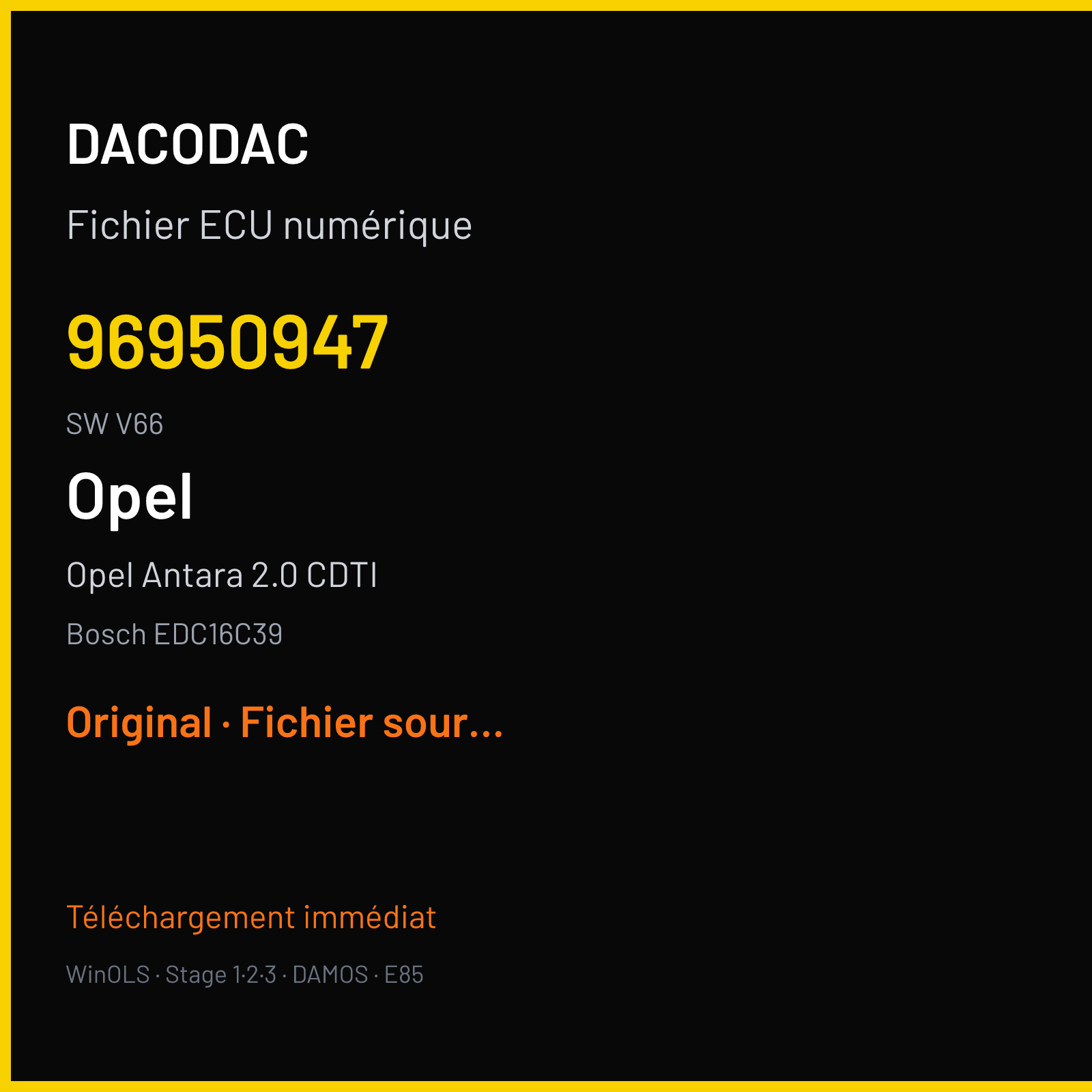 Opel Antara 2.0 CDTI (2008) — Bosch EDC16C39 — 96950947 · V66 — Original