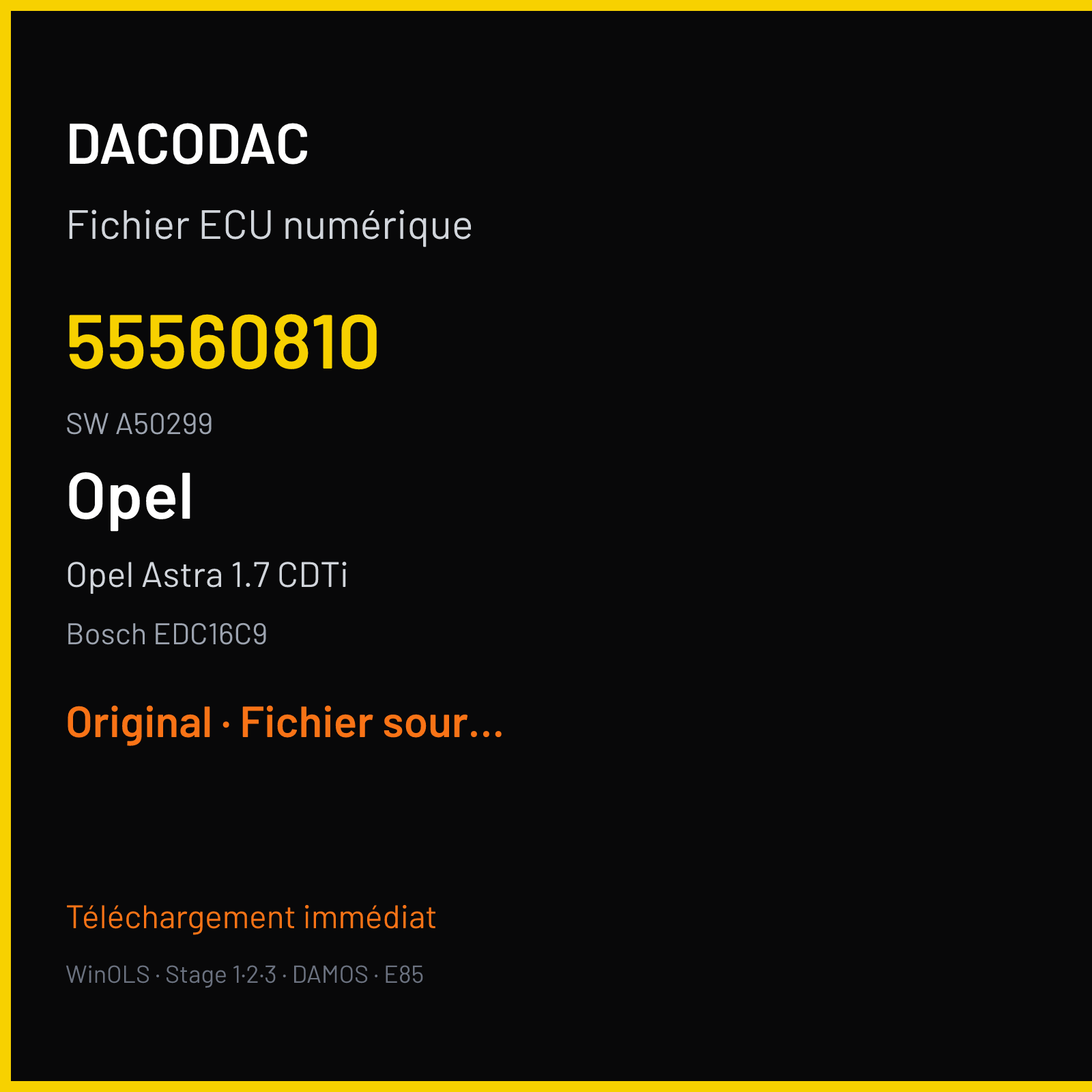 Opel Astra 1.7 CDTi (2005) — Bosch EDC16C9 — 55560810 · A50299 — Original
