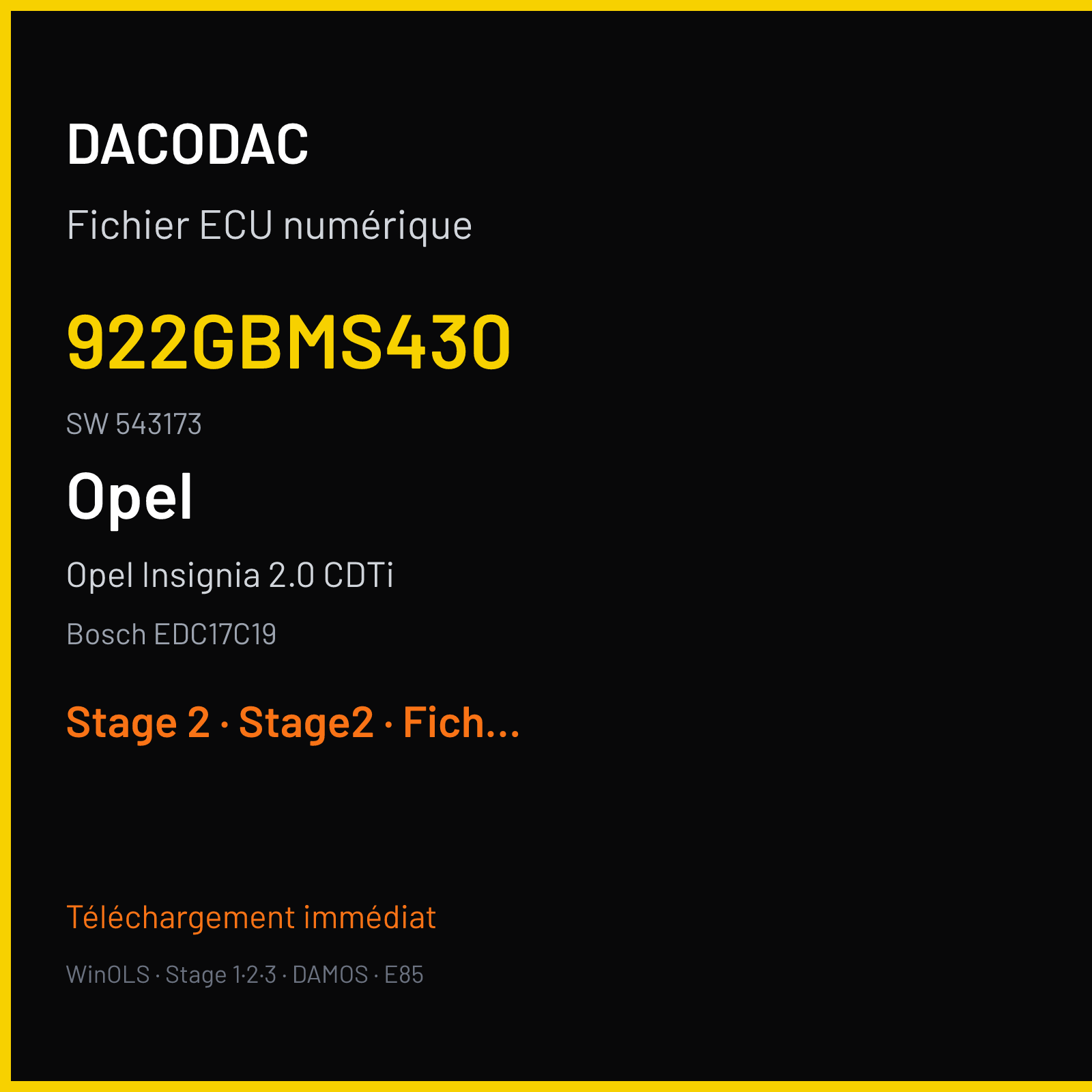 Opel Insignia 2.0 CDTi (2011) — Bosch EDC17C19 — 922GBMS430 · 543173 — Stage 2