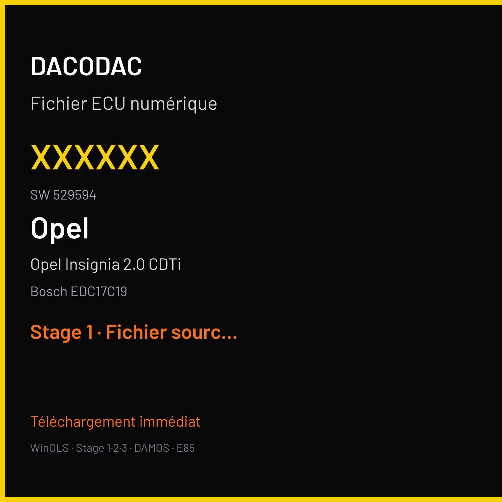 Opel Insignia 2.0 CDTi (2005) — Bosch EDC17C19 — xxxxxx · 529594 — Stage 1