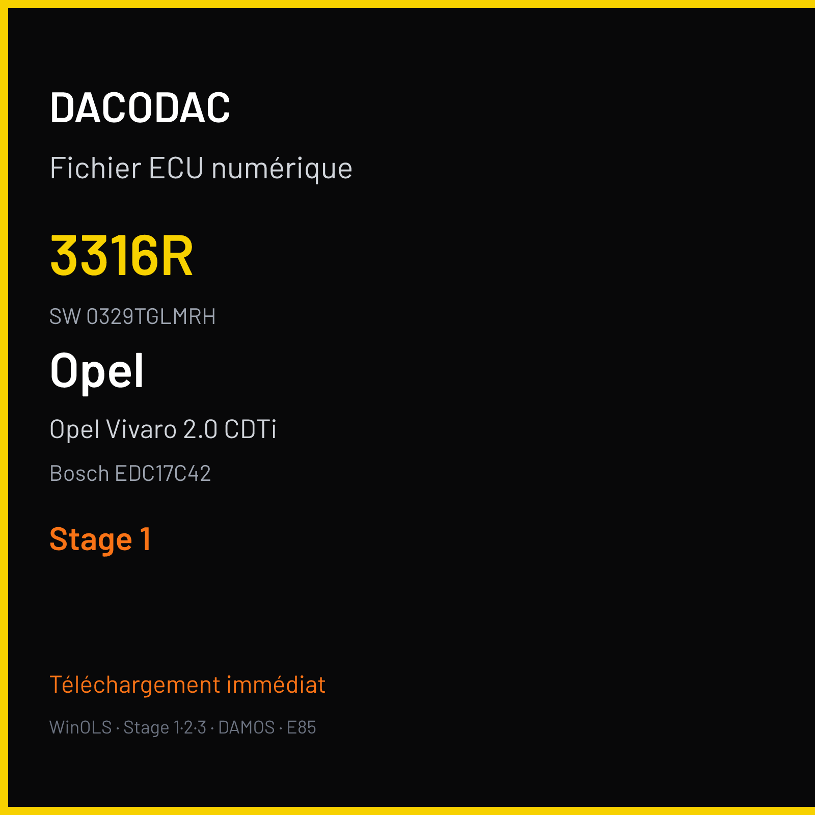 Opel Vivaro 2.0 CDTi 115 ch (2011) — Bosch EDC17C42 — 3316R · 0329TGLMRH · 16650173 545242 — Stage 1