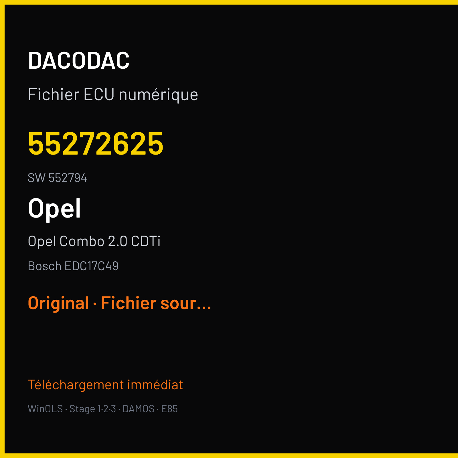 Opel Combo 2.0 CDTi (2015) — Bosch EDC17C49 — 55272625 · 552794 — Original