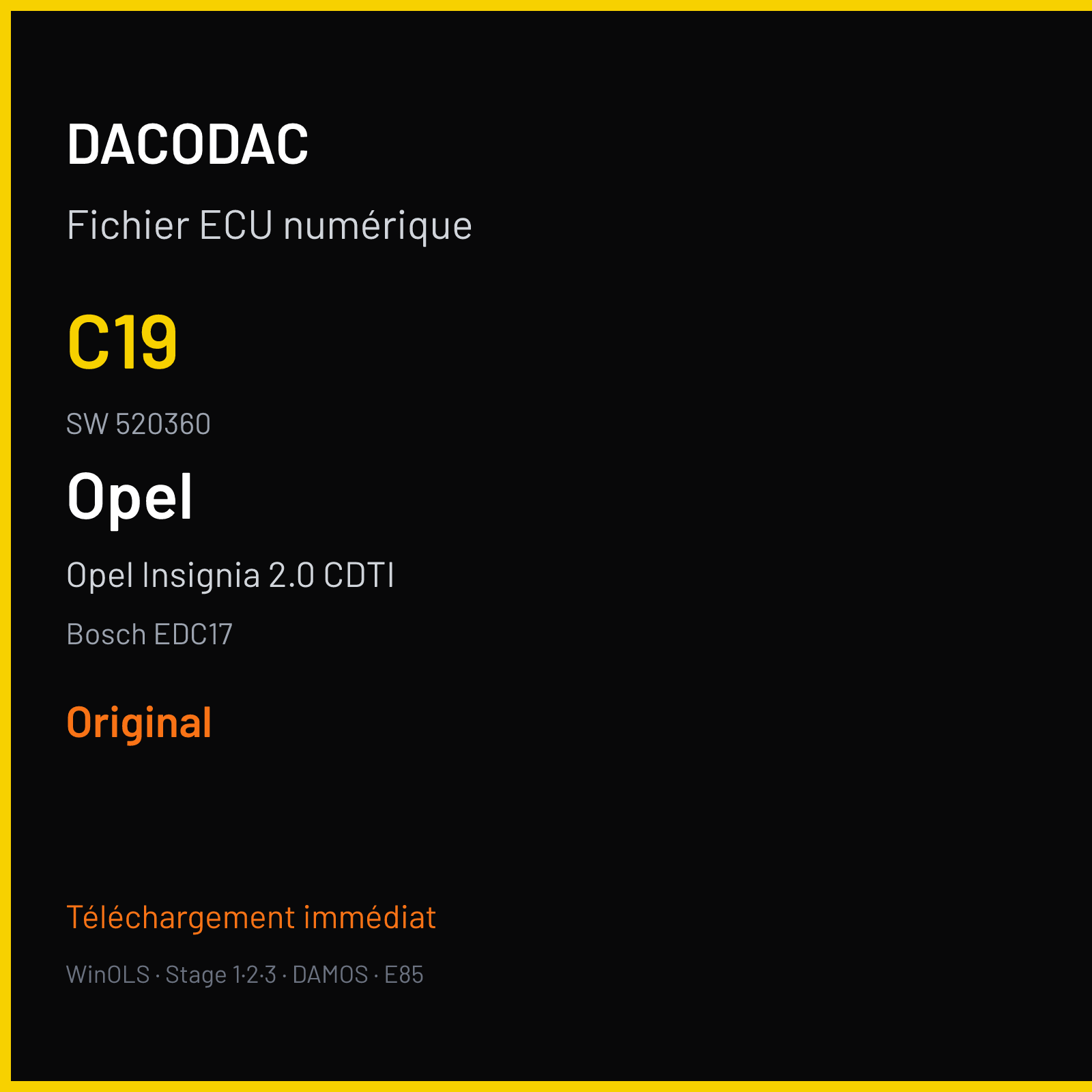 Opel Insignia 2.0 CDTI (2009) — Bosch EDC17 — C19 · 520360 — Original
