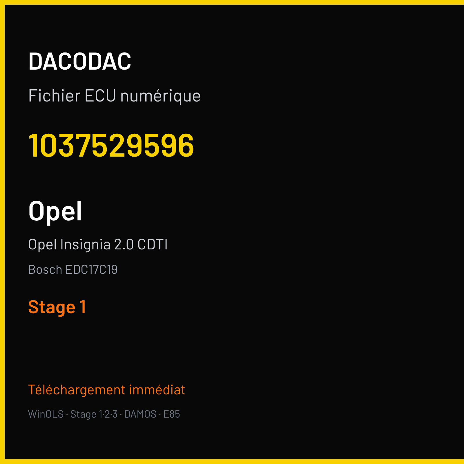 Opel Insignia 2.0 CDTI (2009) — Bosch EDC17C19 — 1037529596 — Stage 1